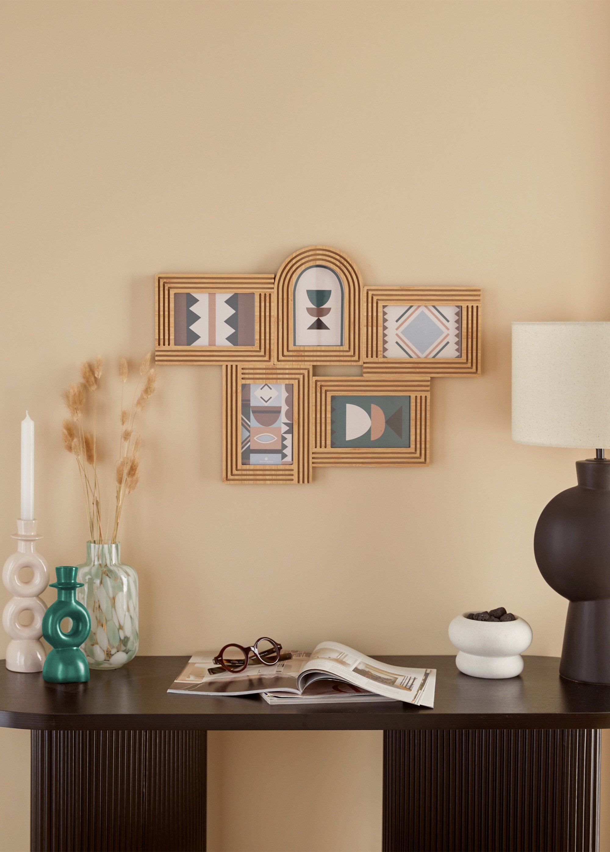 Pêle mêle 5 cadres en bois sculpté Beige JJA-206497 SI1