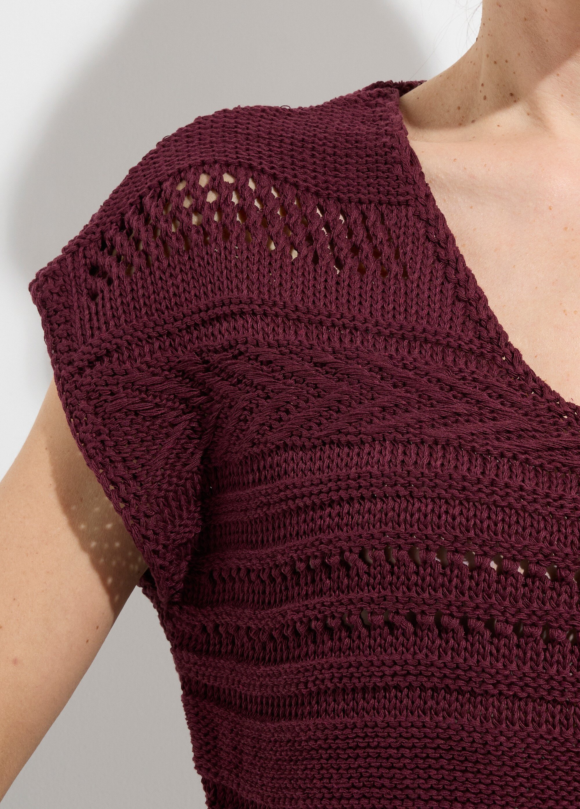 Pull manches courtes grosse maille