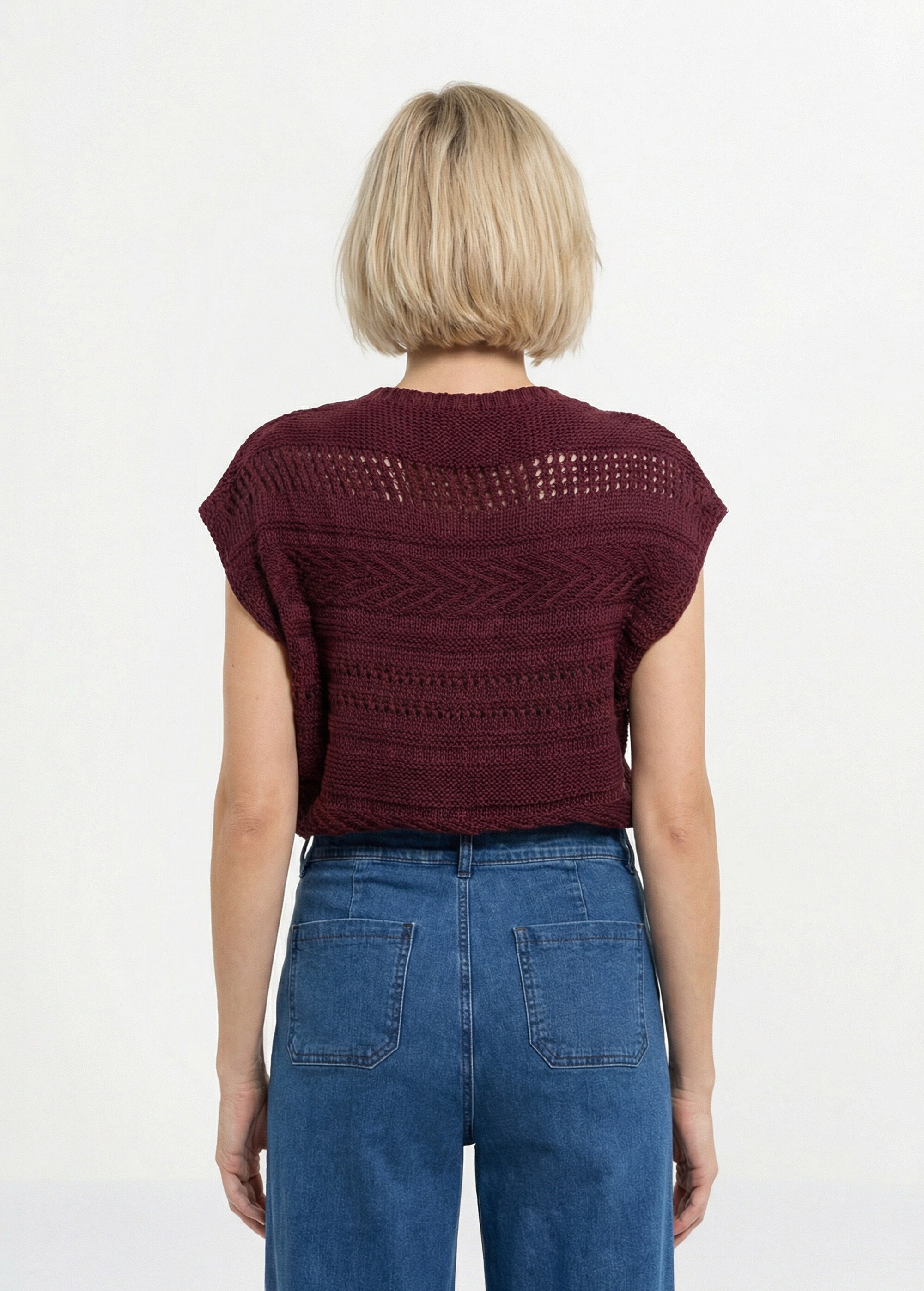 Pull manches courtes grosse maille