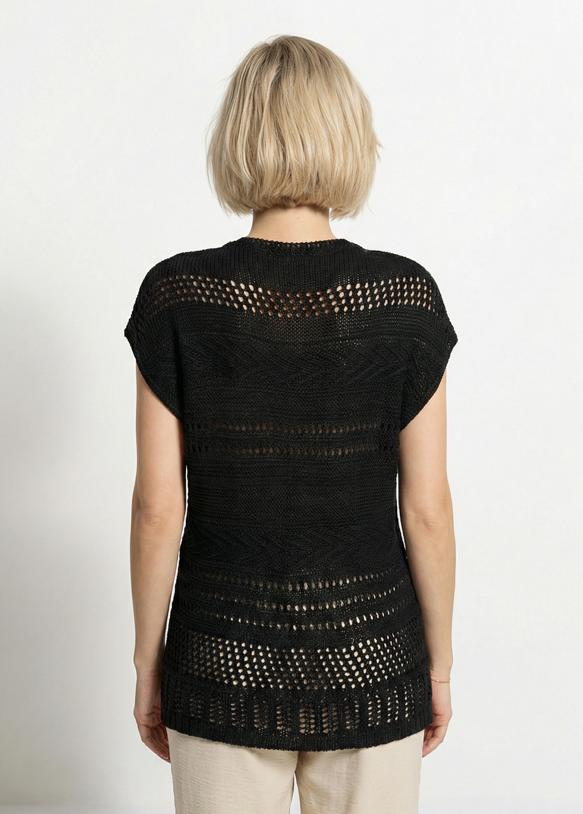Pull manches courtes grosse maille