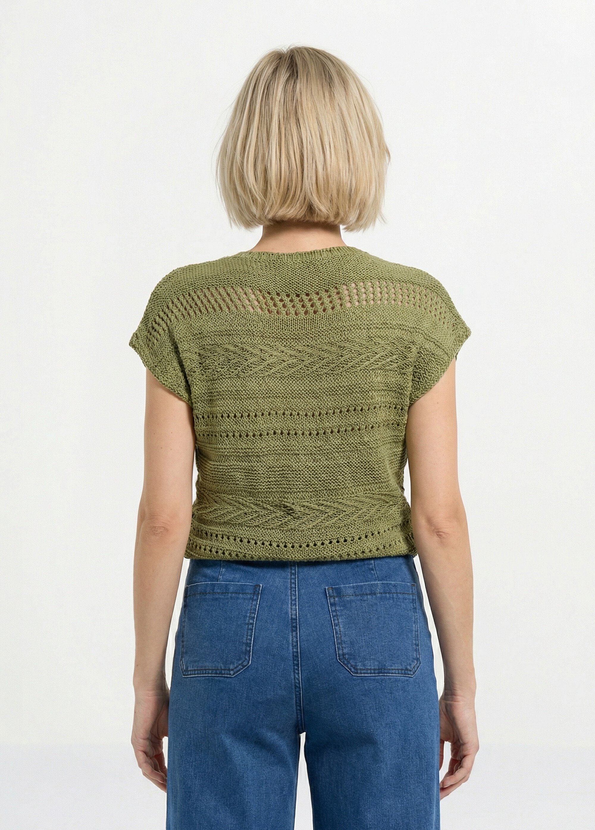 Pull manches courtes grosse maille