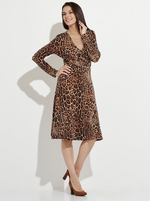 Robe courte imprimé léopard cache-coeur Femme Noir HAVANE MV1