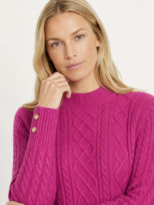Robe-pull courte tricot uni col rond Femme Rose HECATE DE1
