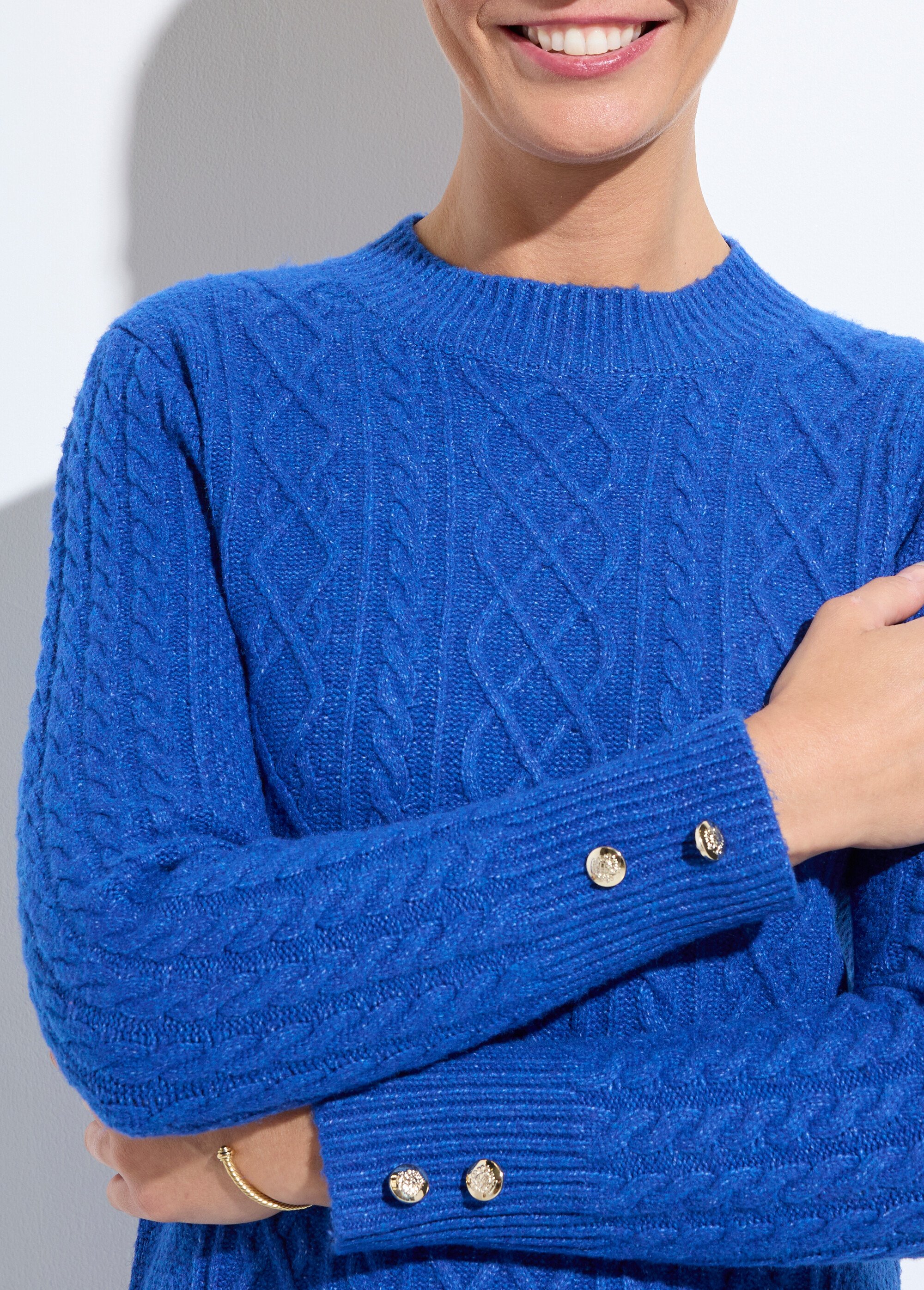 Robe-pull courte tricot uni col rond