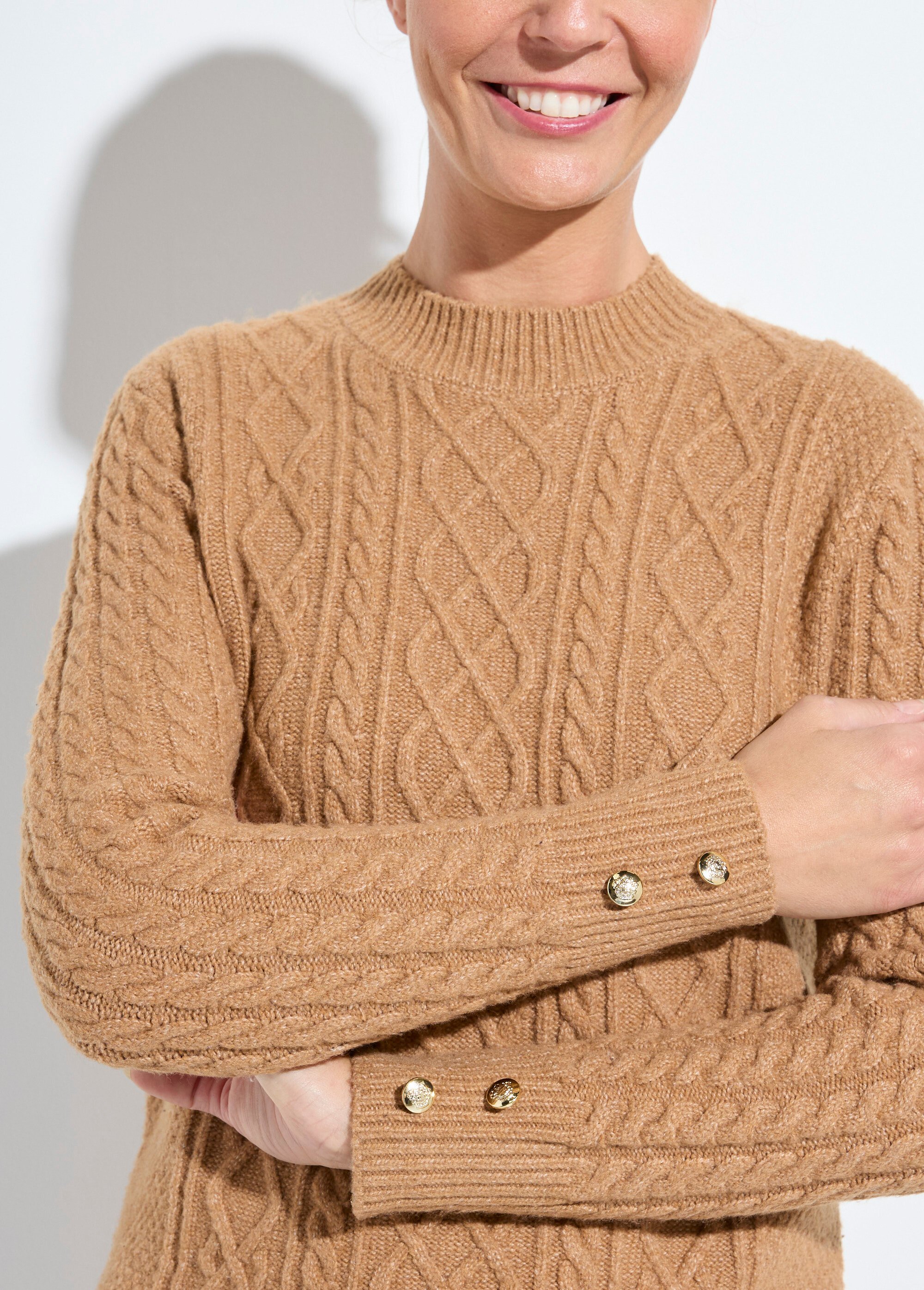 Robe-pull courte tricot uni col rond