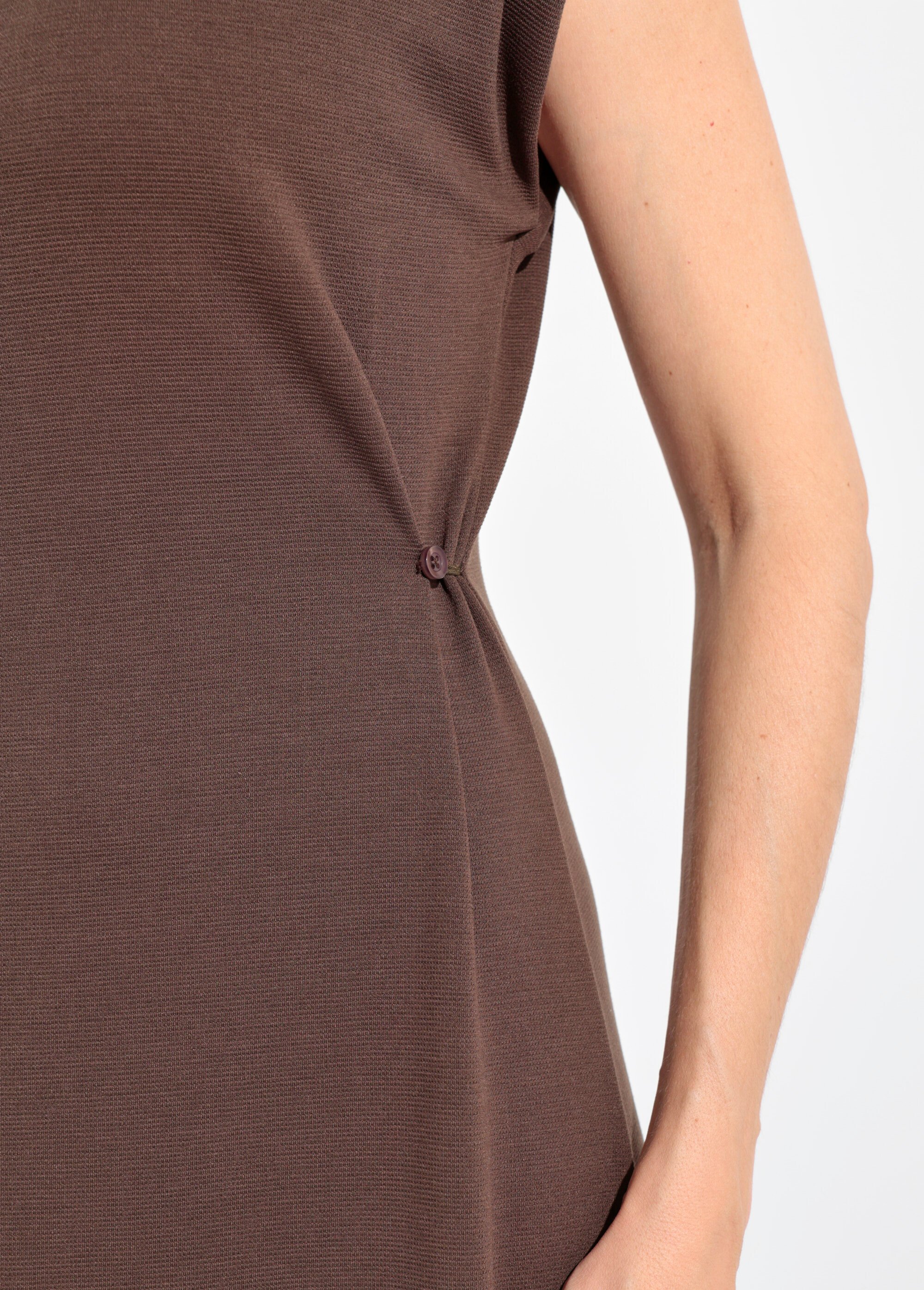 Robe T-shirt longue unie col rond Femme Marron JB-A1650 DE2