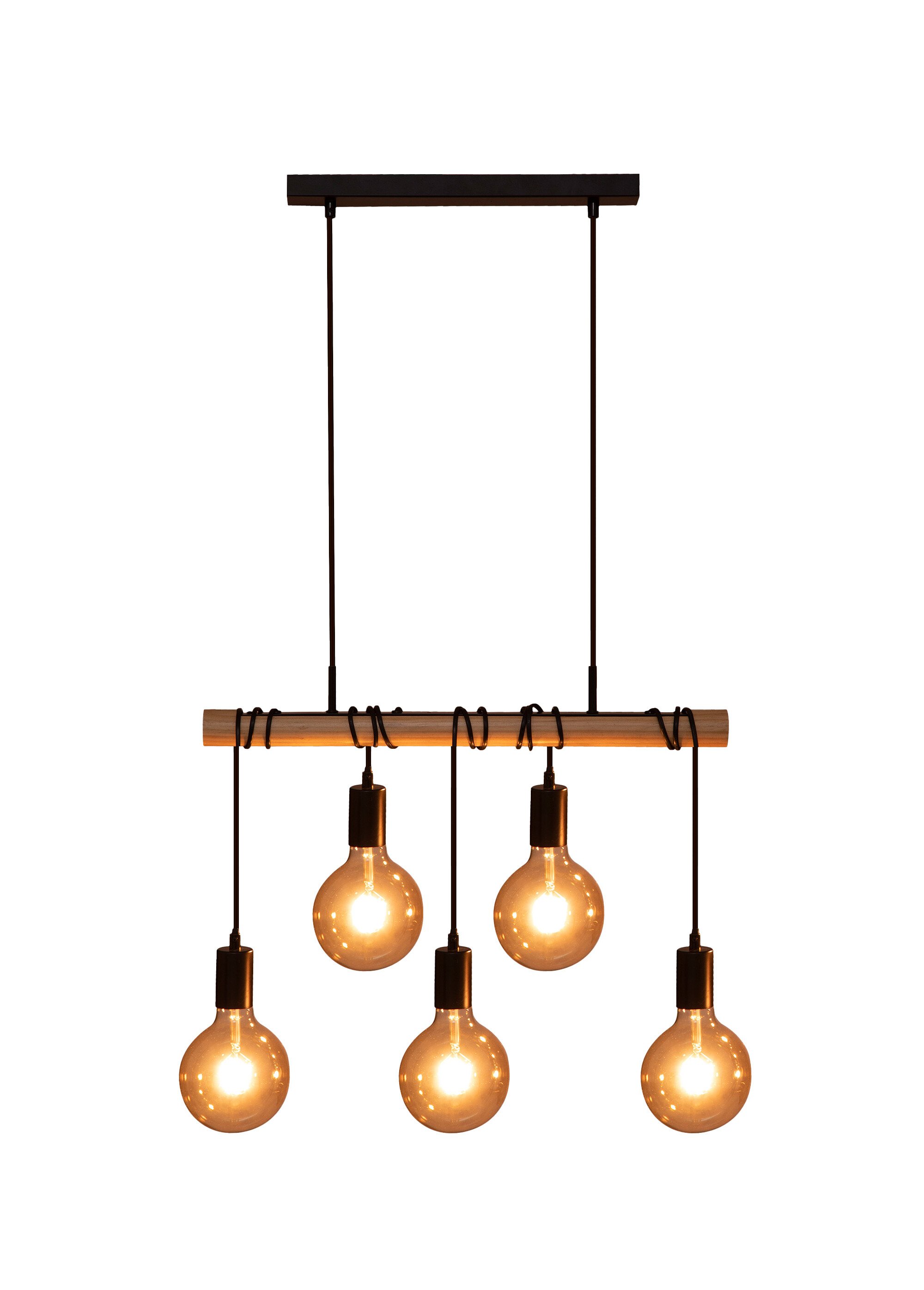 Suspension tendance métal 5 lampes JAKE NOIR JJA-186390 DE1