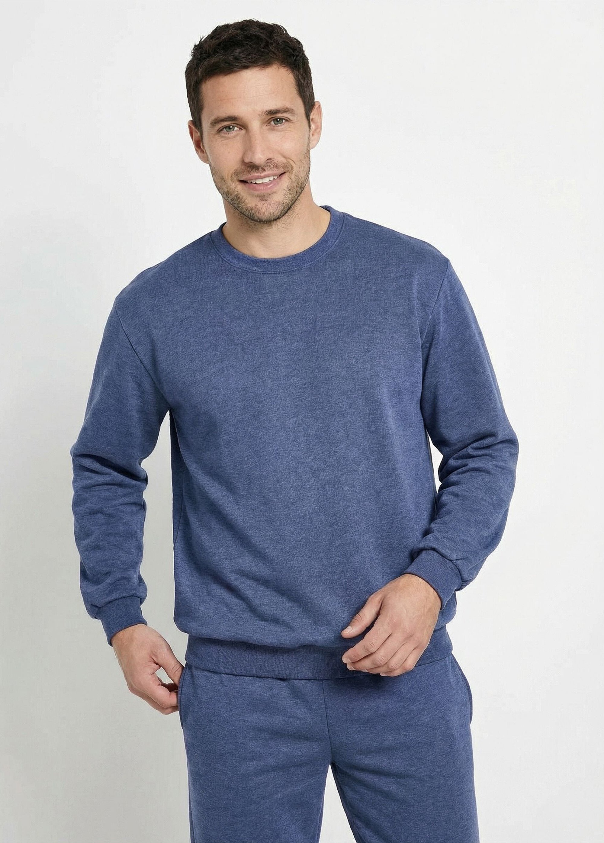 Sweat molleton col rond Bleu FUTUR MV1