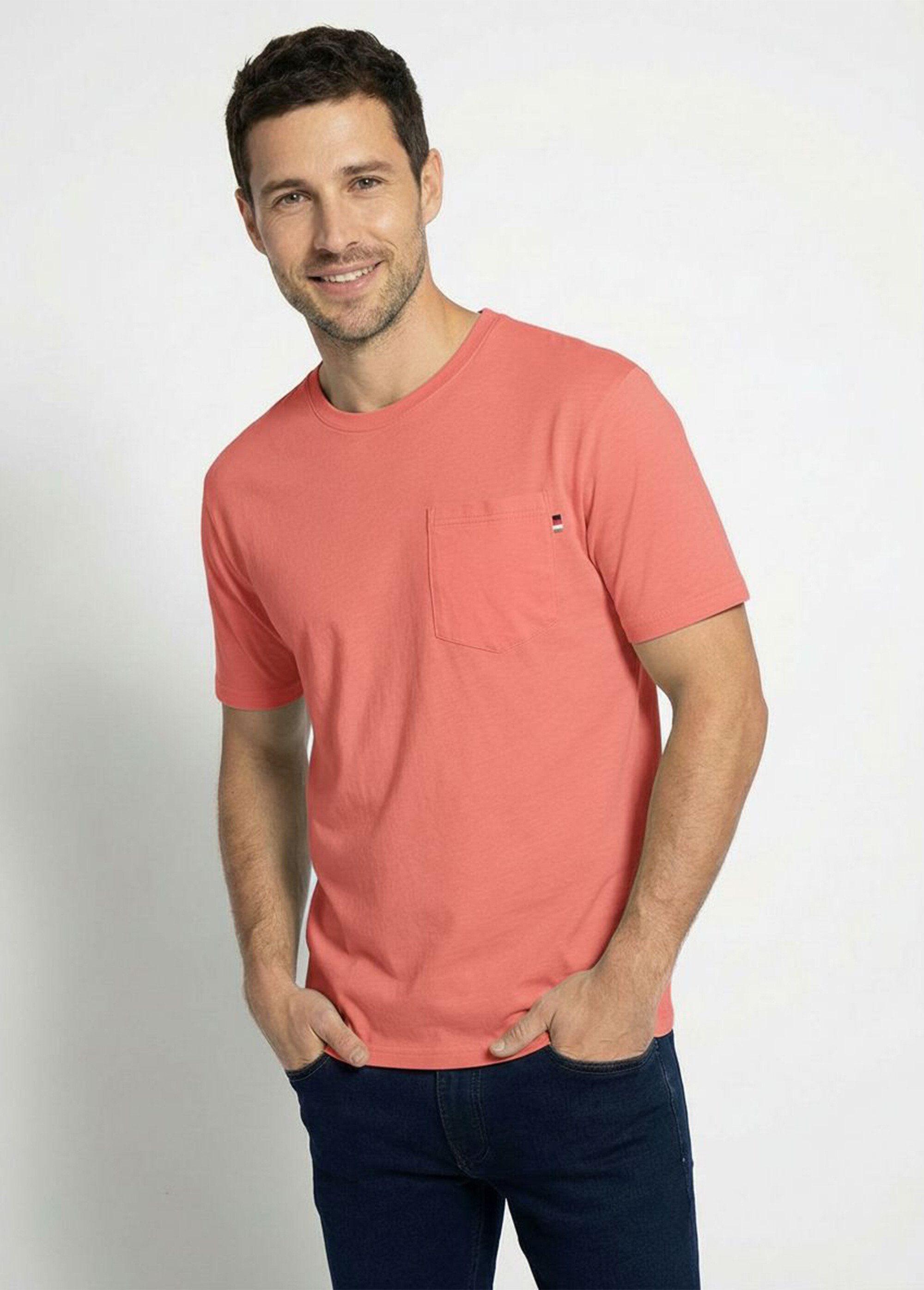 T-shirt col rond manches courtes jersey uni Homme Rouge FILIPO FA1