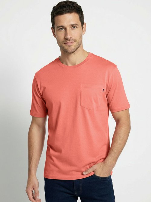 T-shirt col rond manches courtes jersey uni Homme Rouge FILIPO MV1