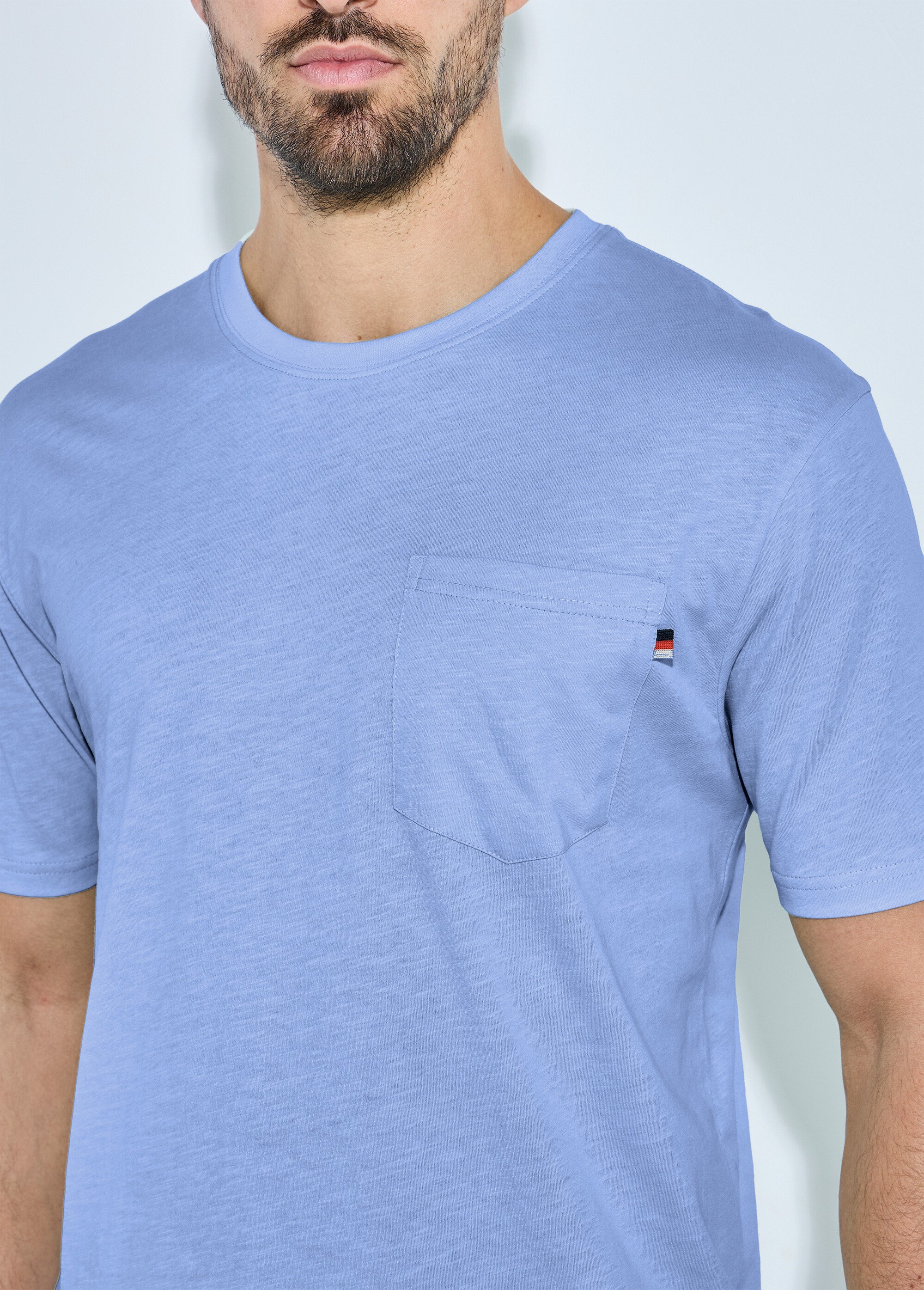 T-shirt col rond manches courtes jersey uni Homme Gris FILIPO DE1