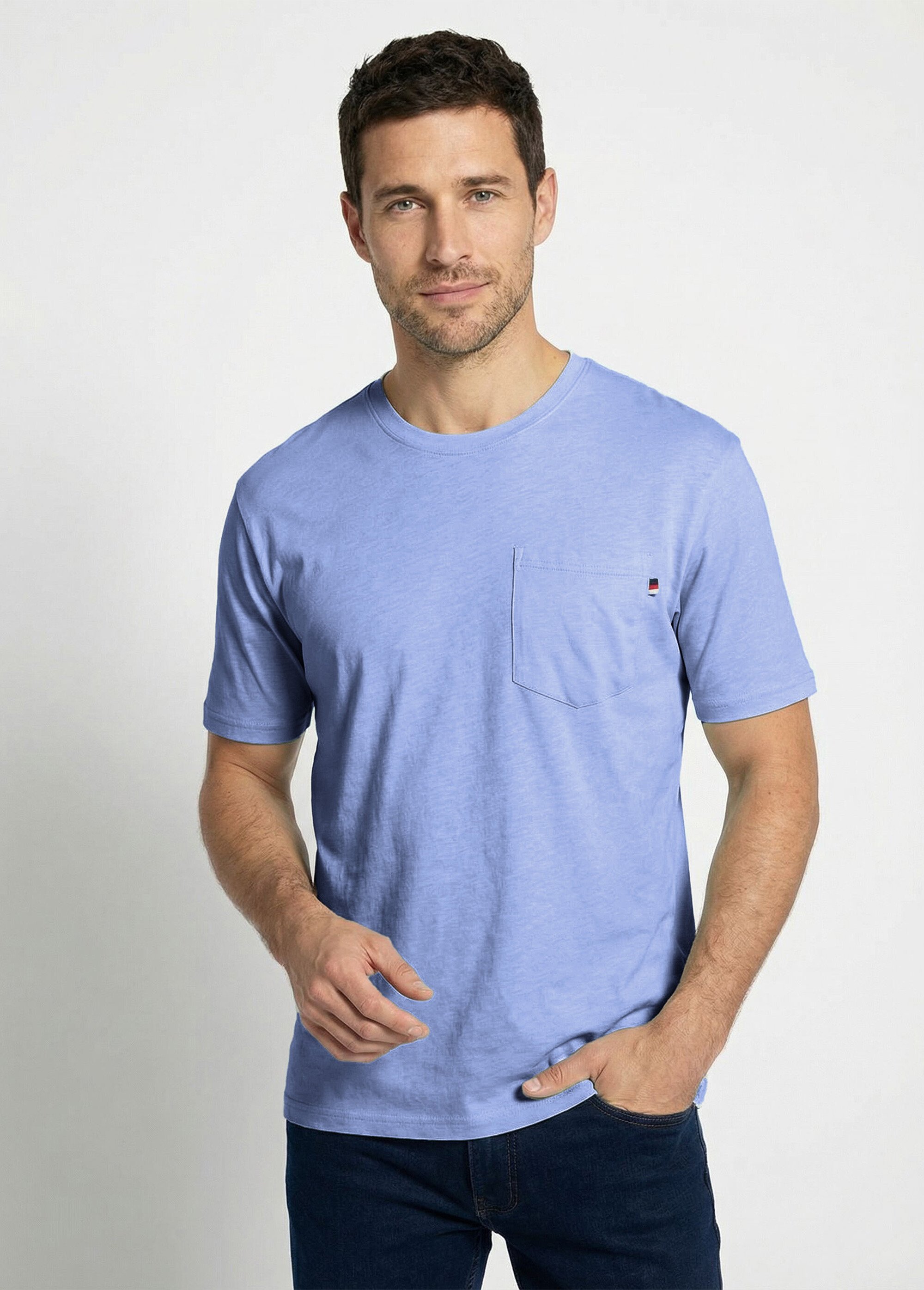 T-shirt col rond manches courtes jersey uni Homme Gris FILIPO FA1