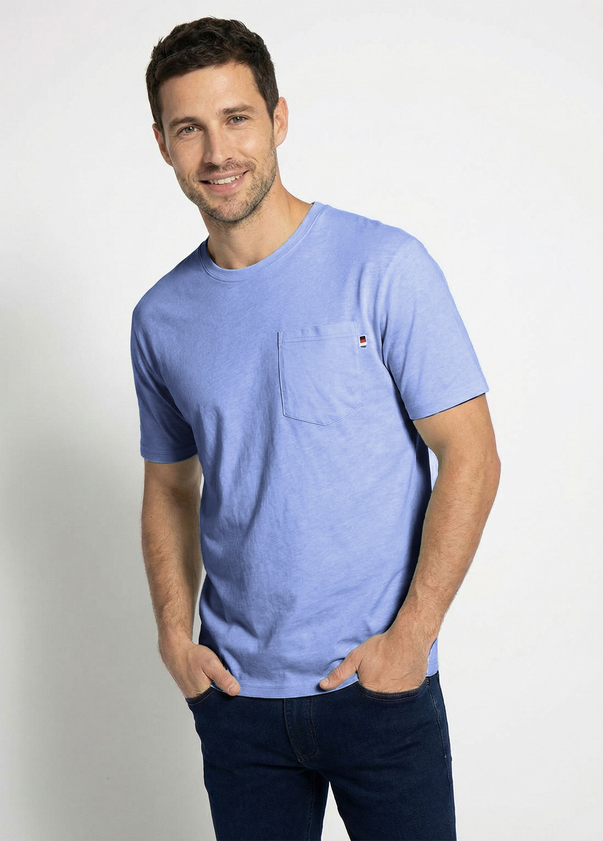 T-shirt col rond manches courtes jersey uni Homme Gris FILIPO MV1