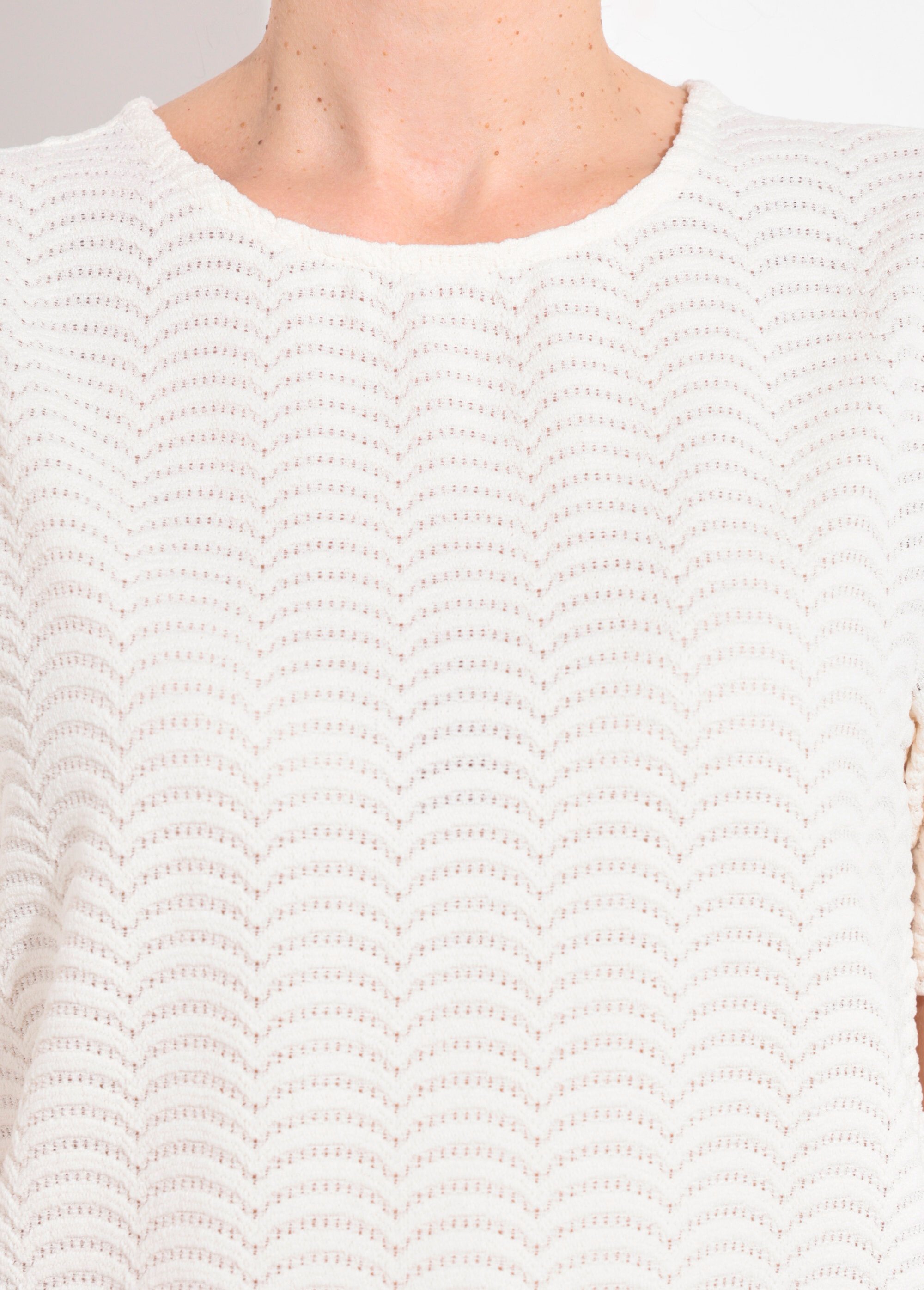 T-shirt maille reliéfée motif  écailles Femme Beige EE-N6148-2 DE1