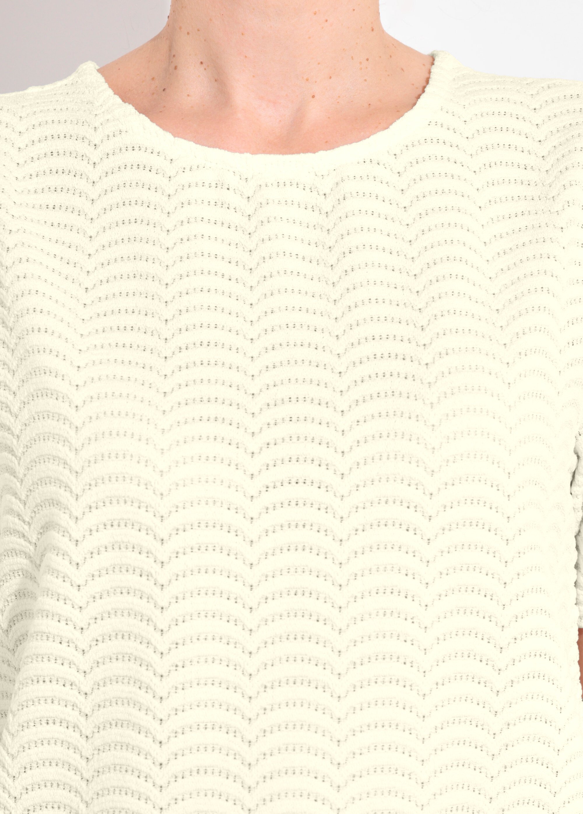 T-shirt maille reliéfée motif  écailles Femme Beige EE-N6148-2 DE1