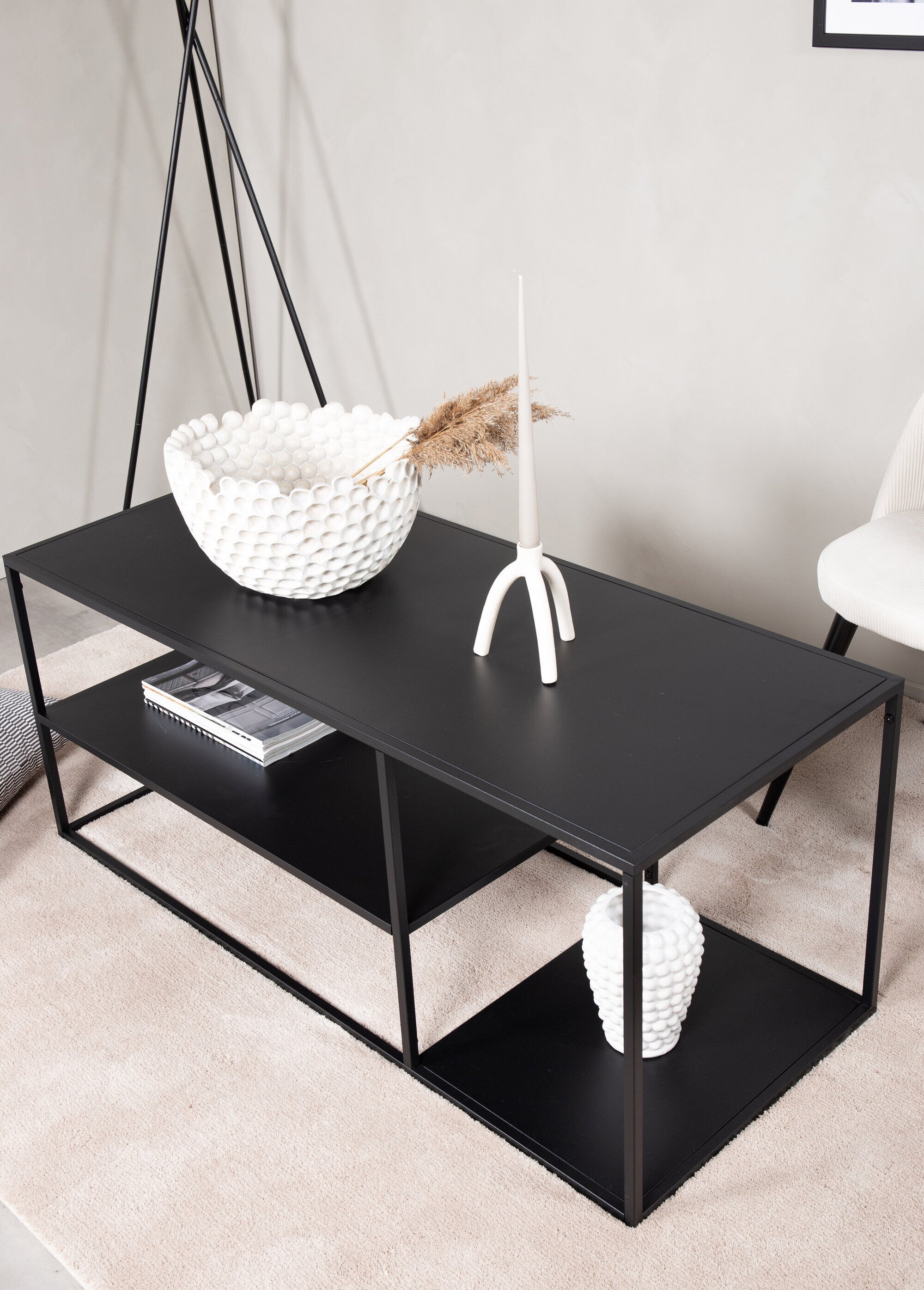 Table basse design en acier, 3 niveaux NOIR VEN-28081-208 SI1