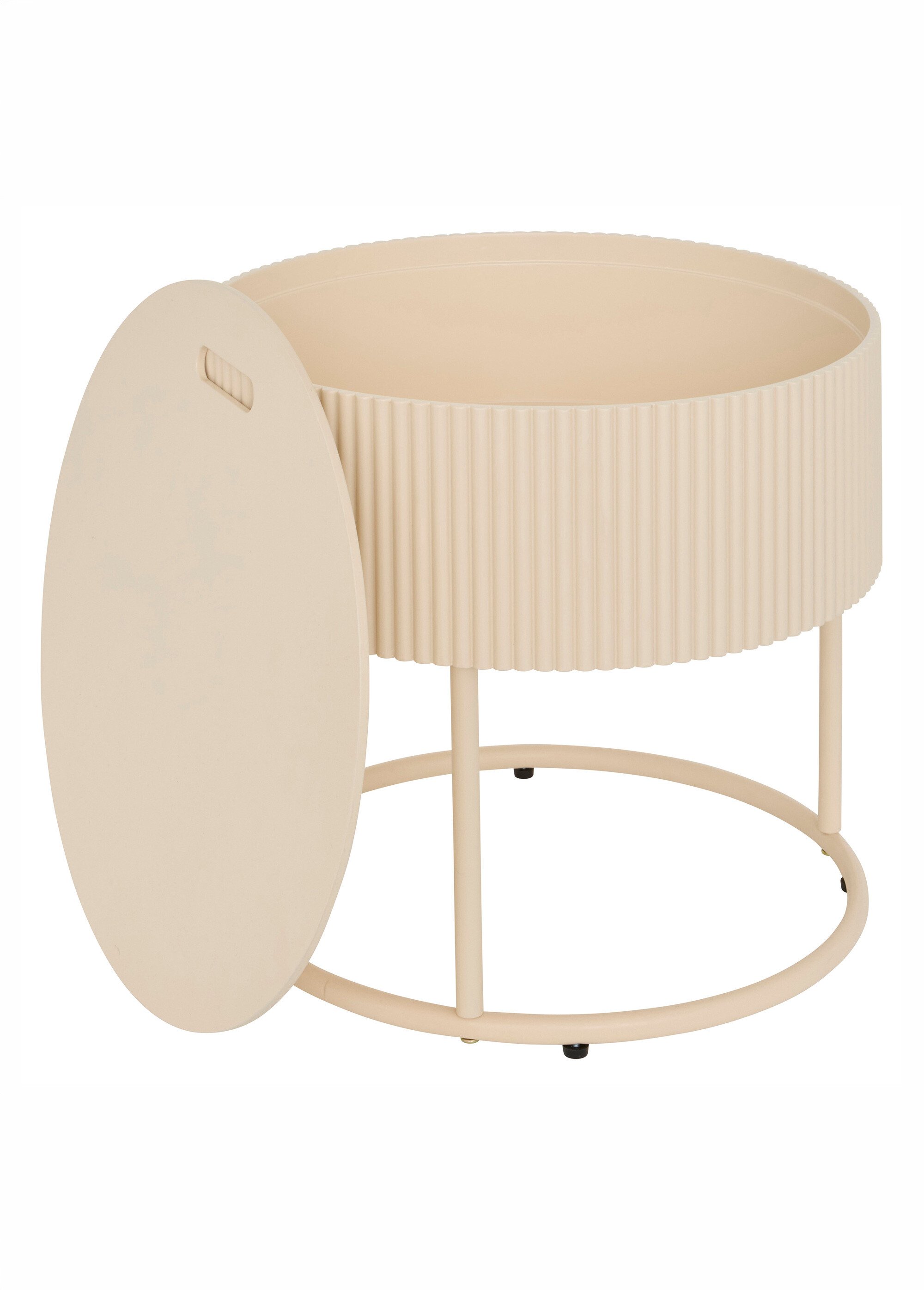 Table basse ronde avec rangement JUNA BEIGE JJA-213063A DE1