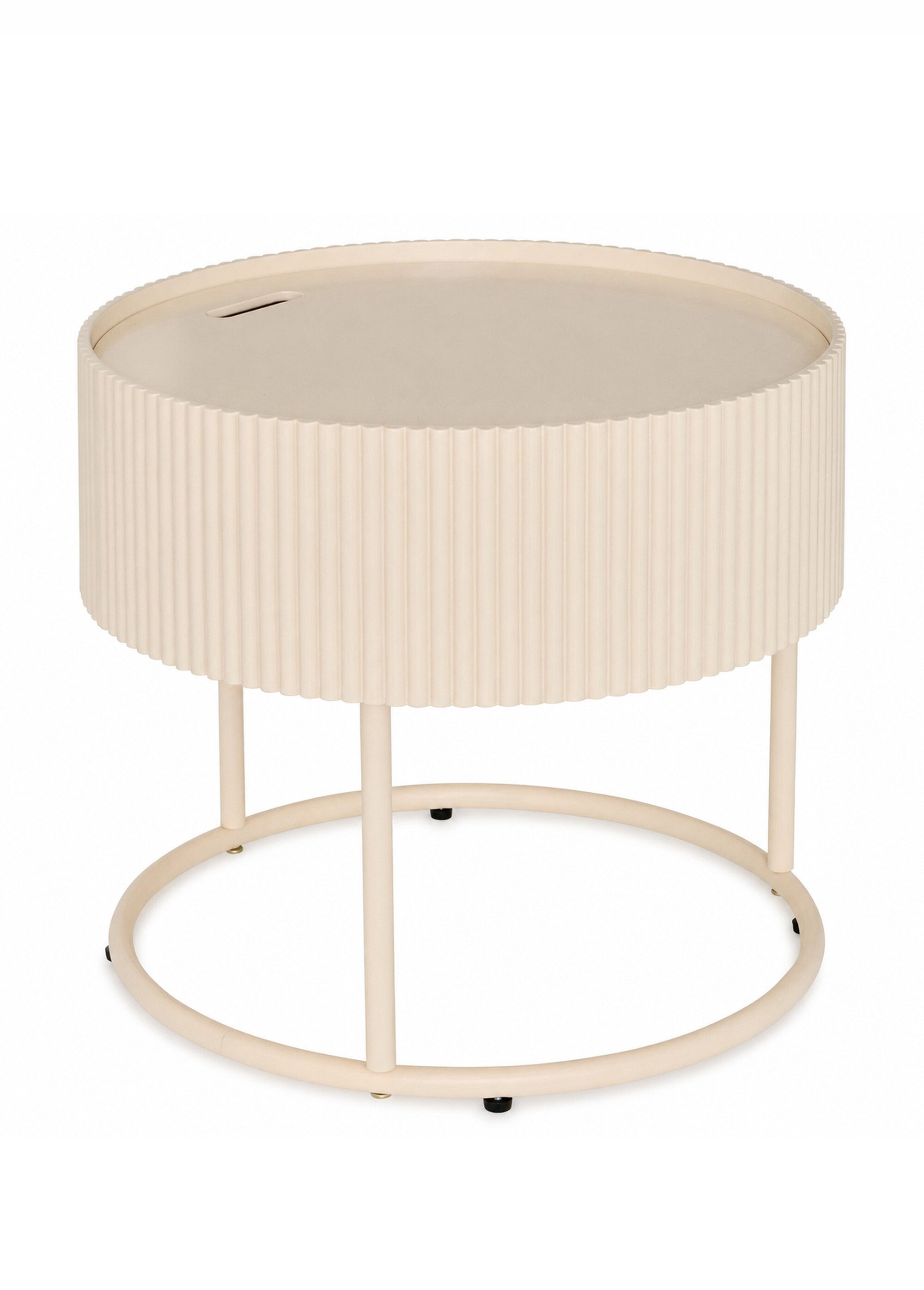 Table basse ronde avec rangement JUNA BEIGE JJA-213063A FA1