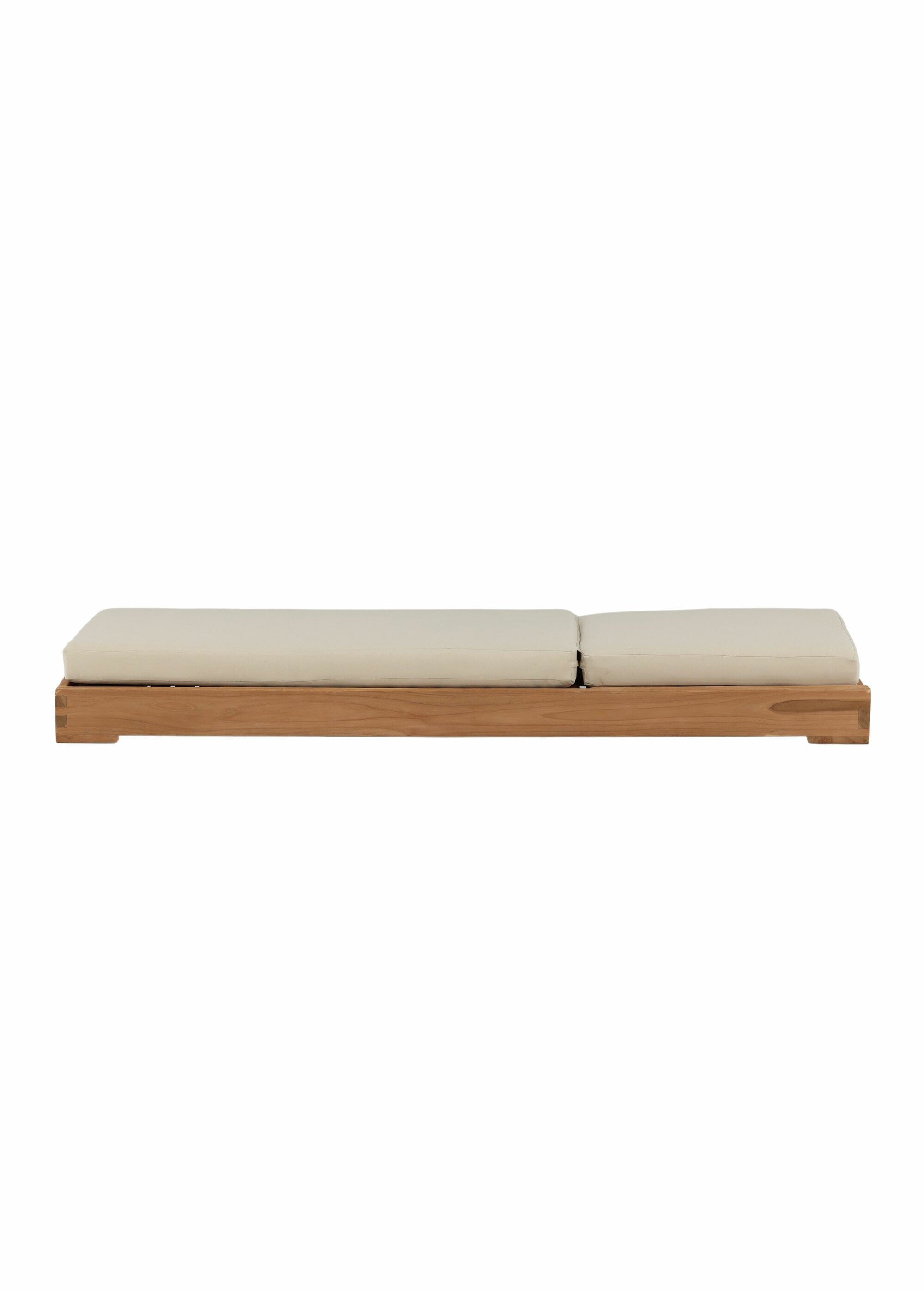 Transat bain de soleil en teck + coussin BEIGE VEN-9932-444 DE1