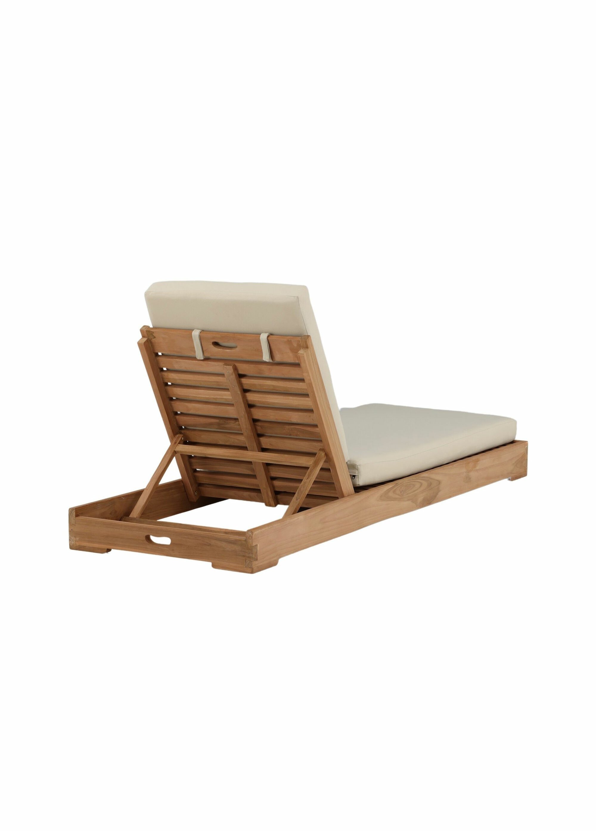 Transat bain de soleil en teck + coussin BEIGE VEN-9932-444 DO1