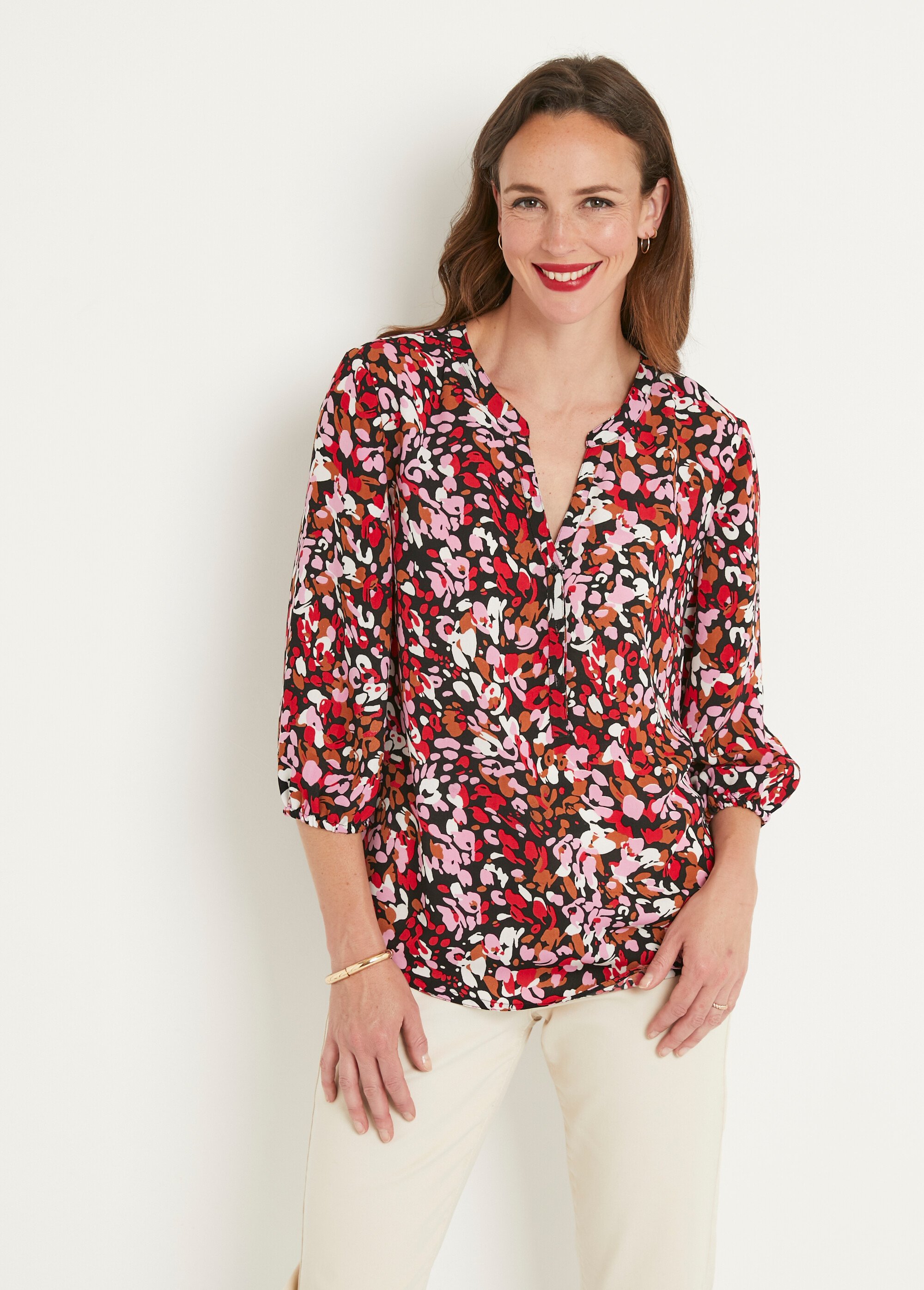 Tunique boutonnée ample longue