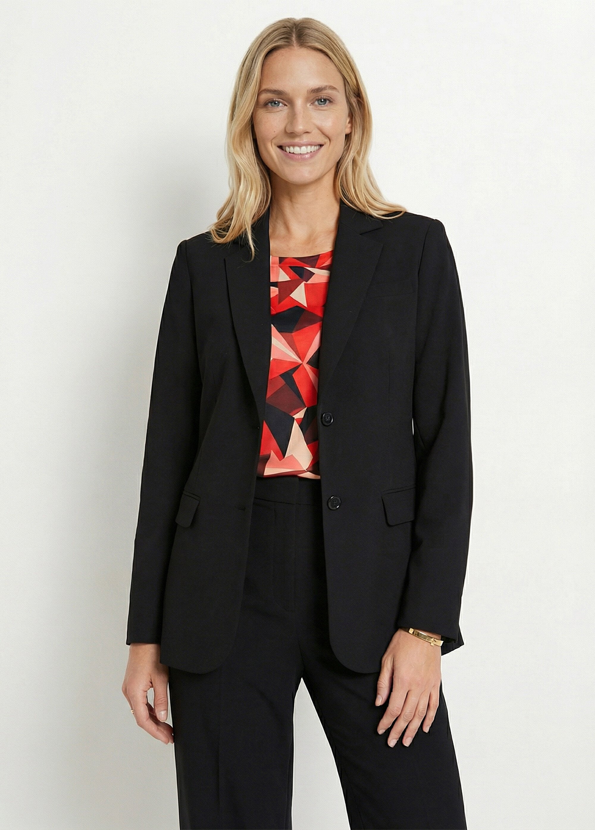 Veste blazer unie coupe droite col tailleur Femme Noir TARAMA FA1