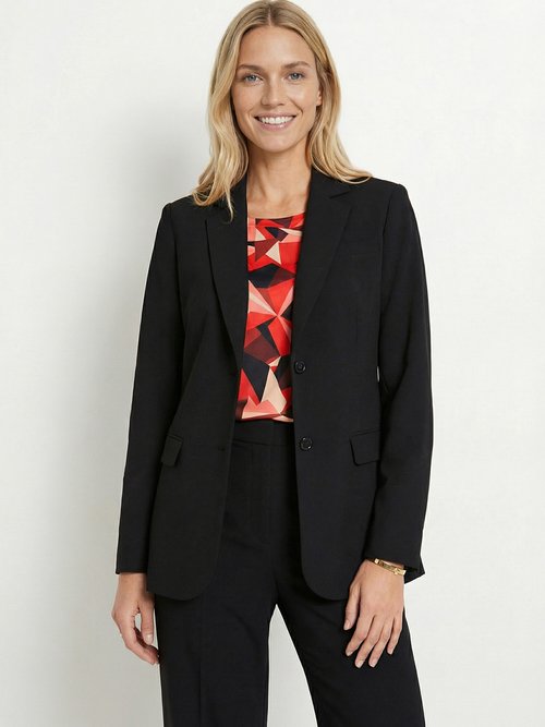 Veste blazer unie coupe droite col tailleur Femme Noir TARAMA FA1