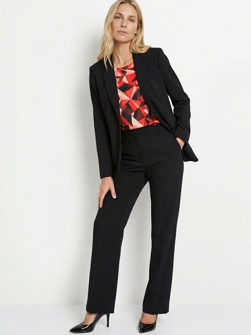 Veste blazer unie coupe droite col tailleur Femme Noir TARAMA SI1