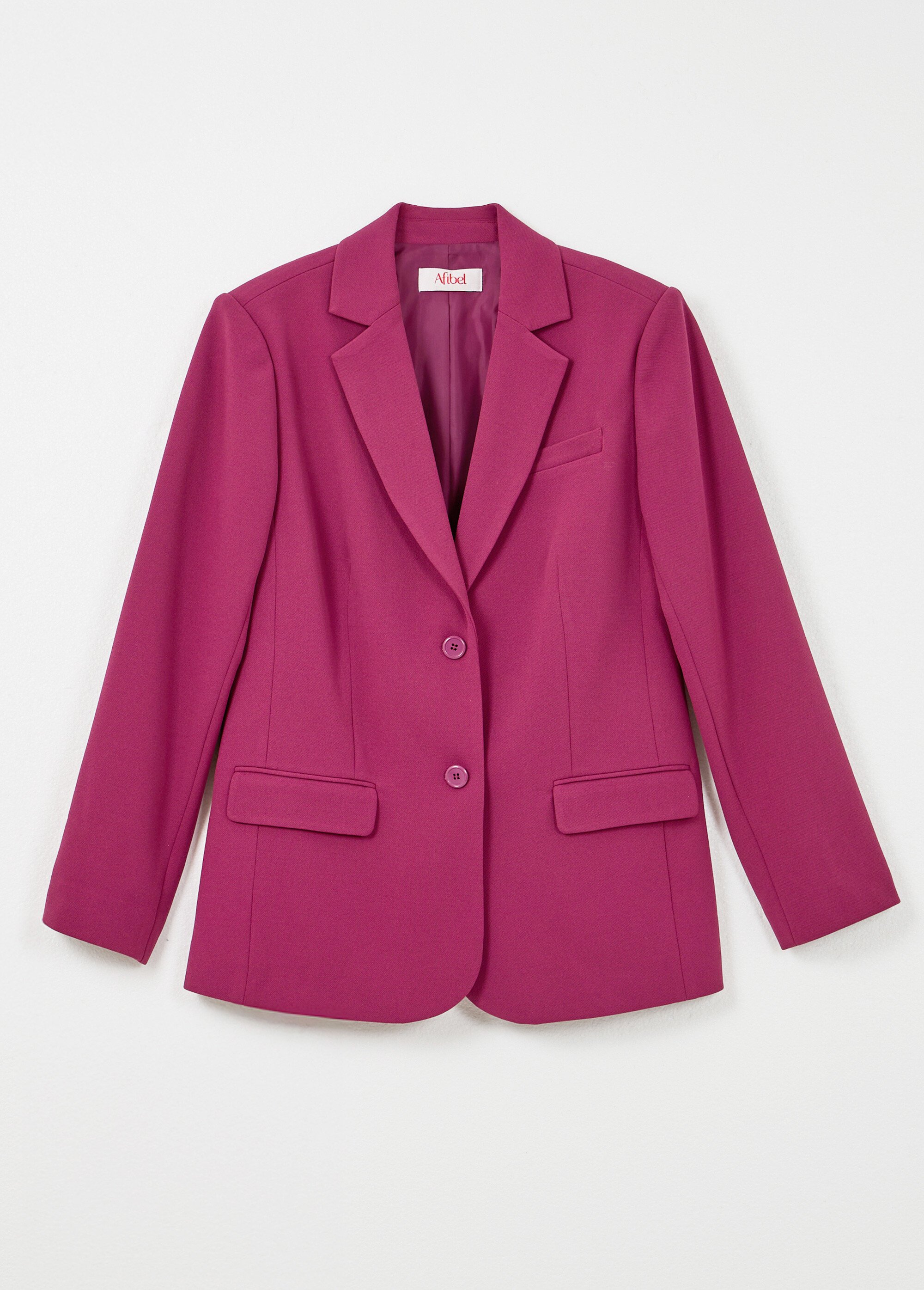Veste blazer unie coupe droite col tailleur Femme Violet TARAMA AP1