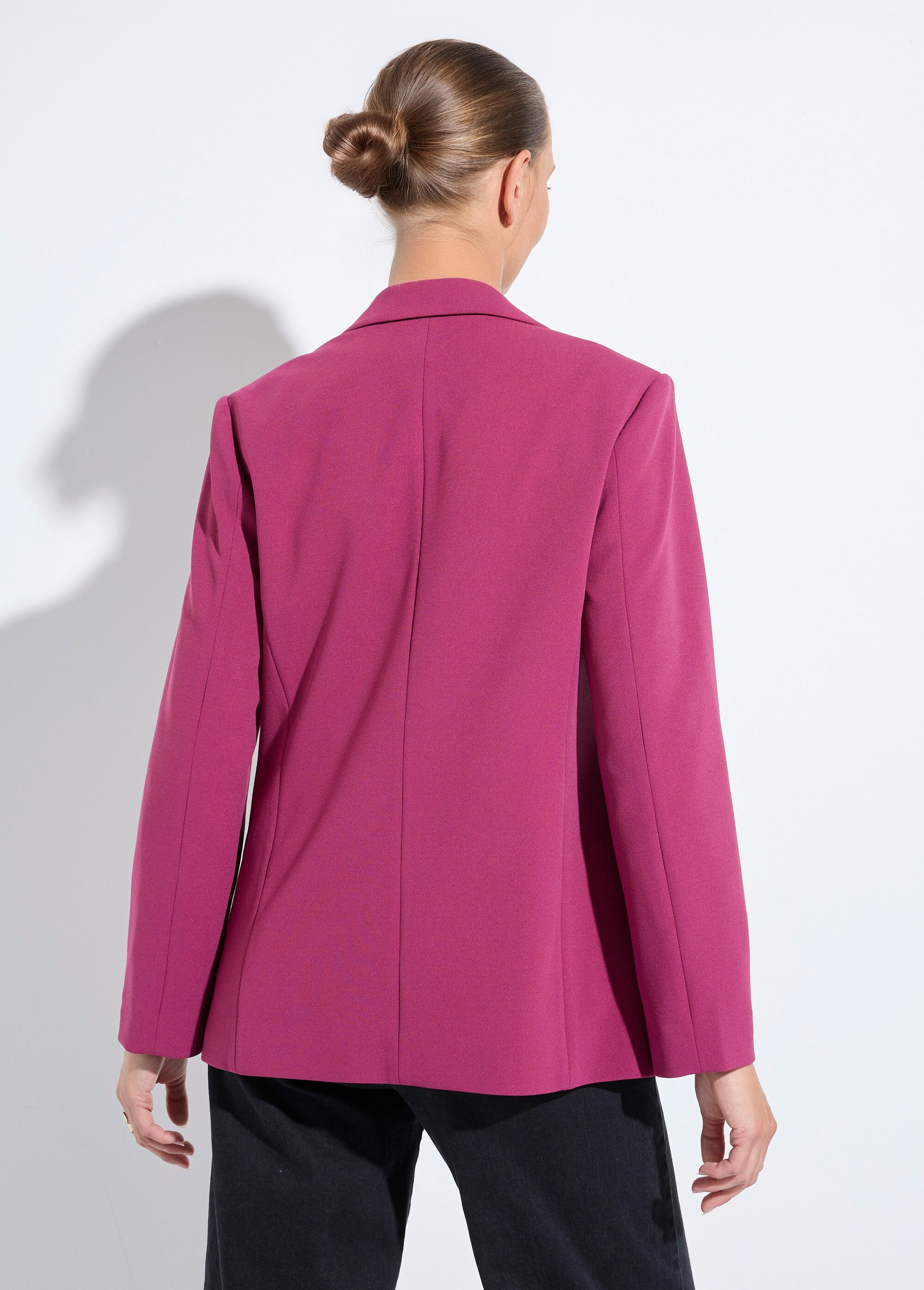 Veste blazer unie coupe droite col tailleur Femme Violet TARAMA DO1