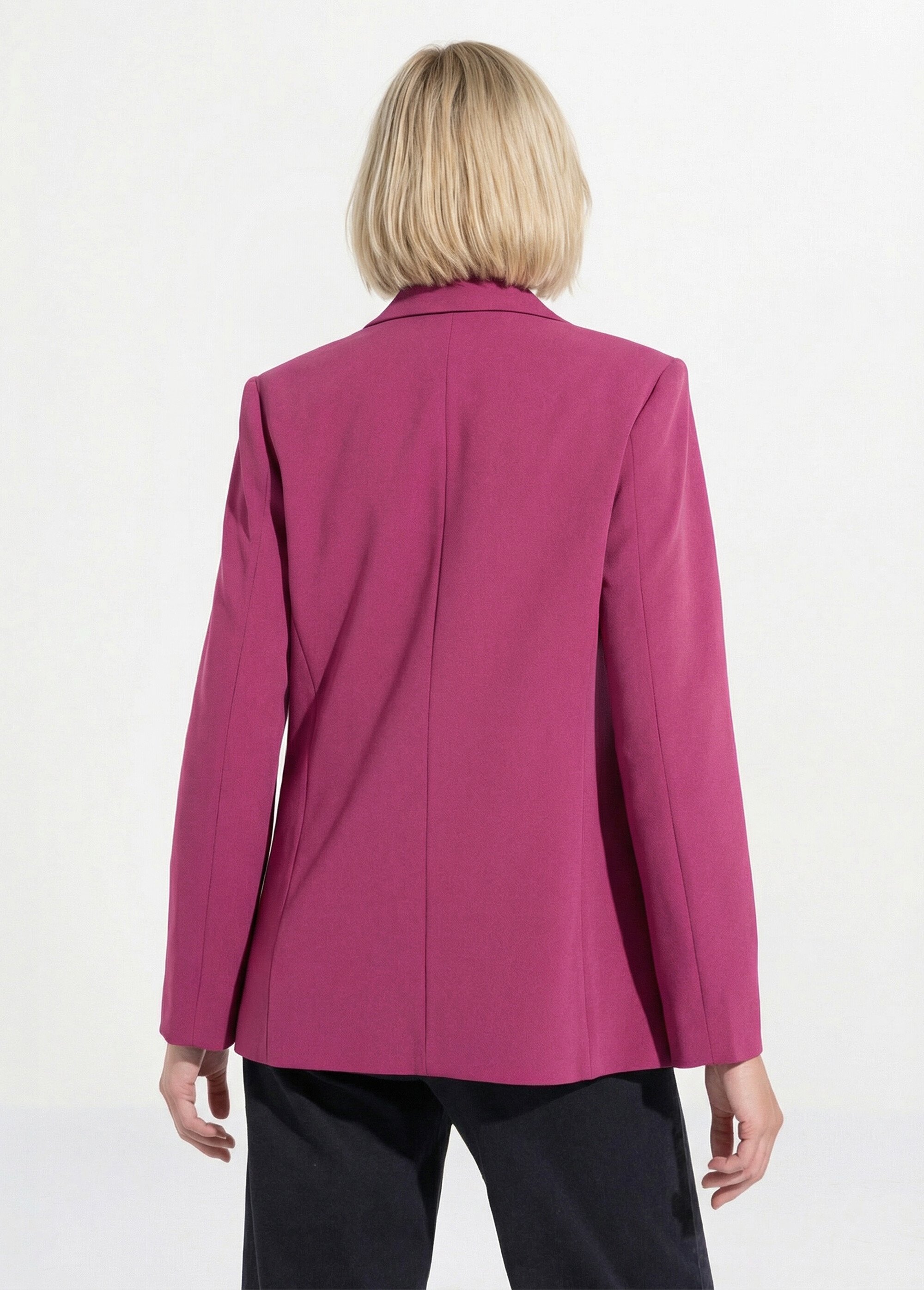 Veste blazer unie coupe droite col tailleur