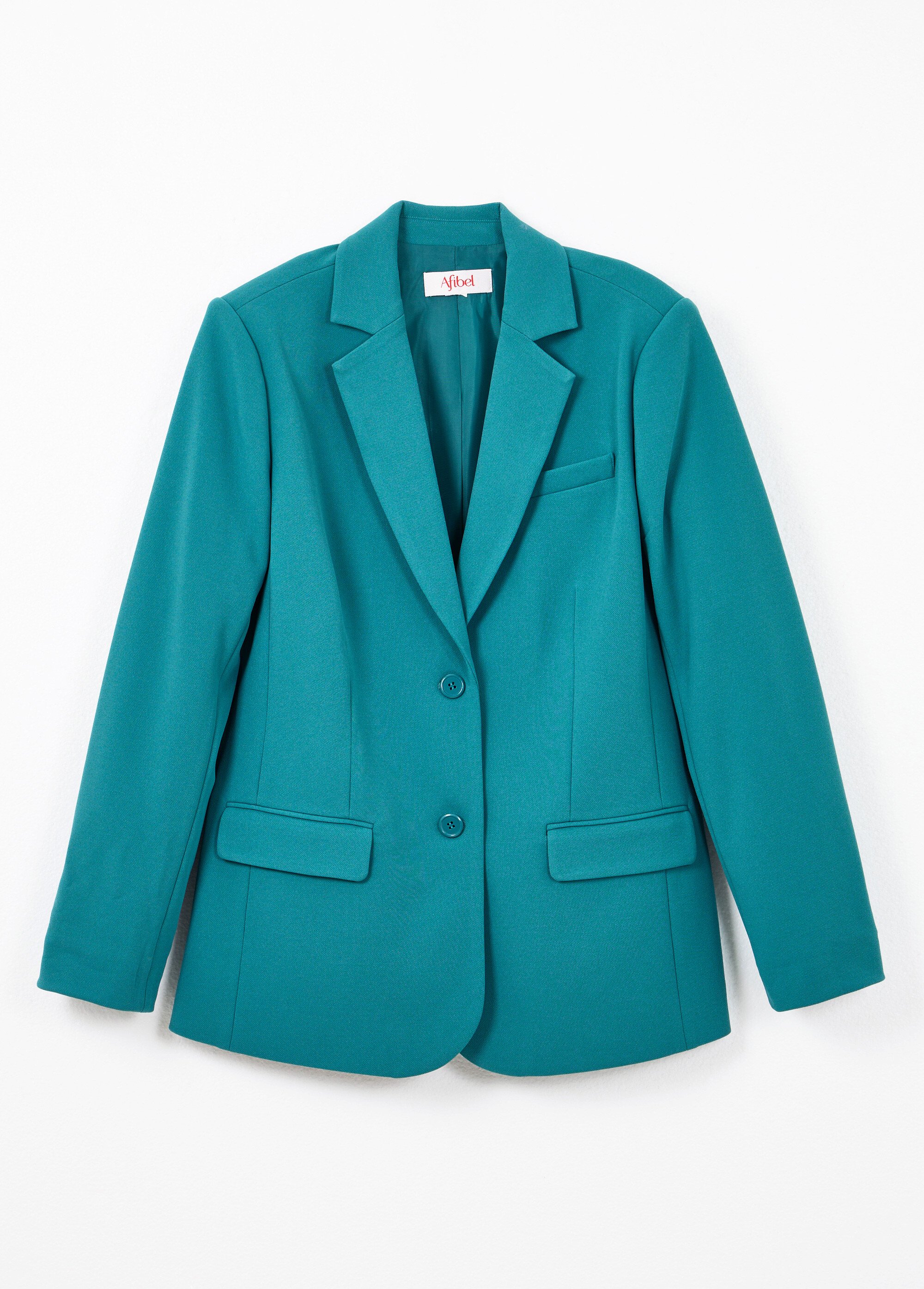 Veste blazer unie coupe droite col tailleur Femme Vert TARAMA AP1