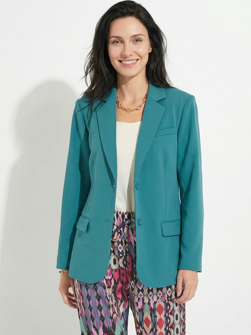 Veste blazer unie coupe droite col tailleur Femme Vert TARAMA FA1