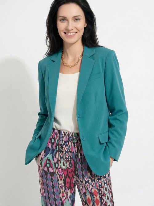 Veste blazer unie coupe droite col tailleur Femme Vert TARAMA MV1