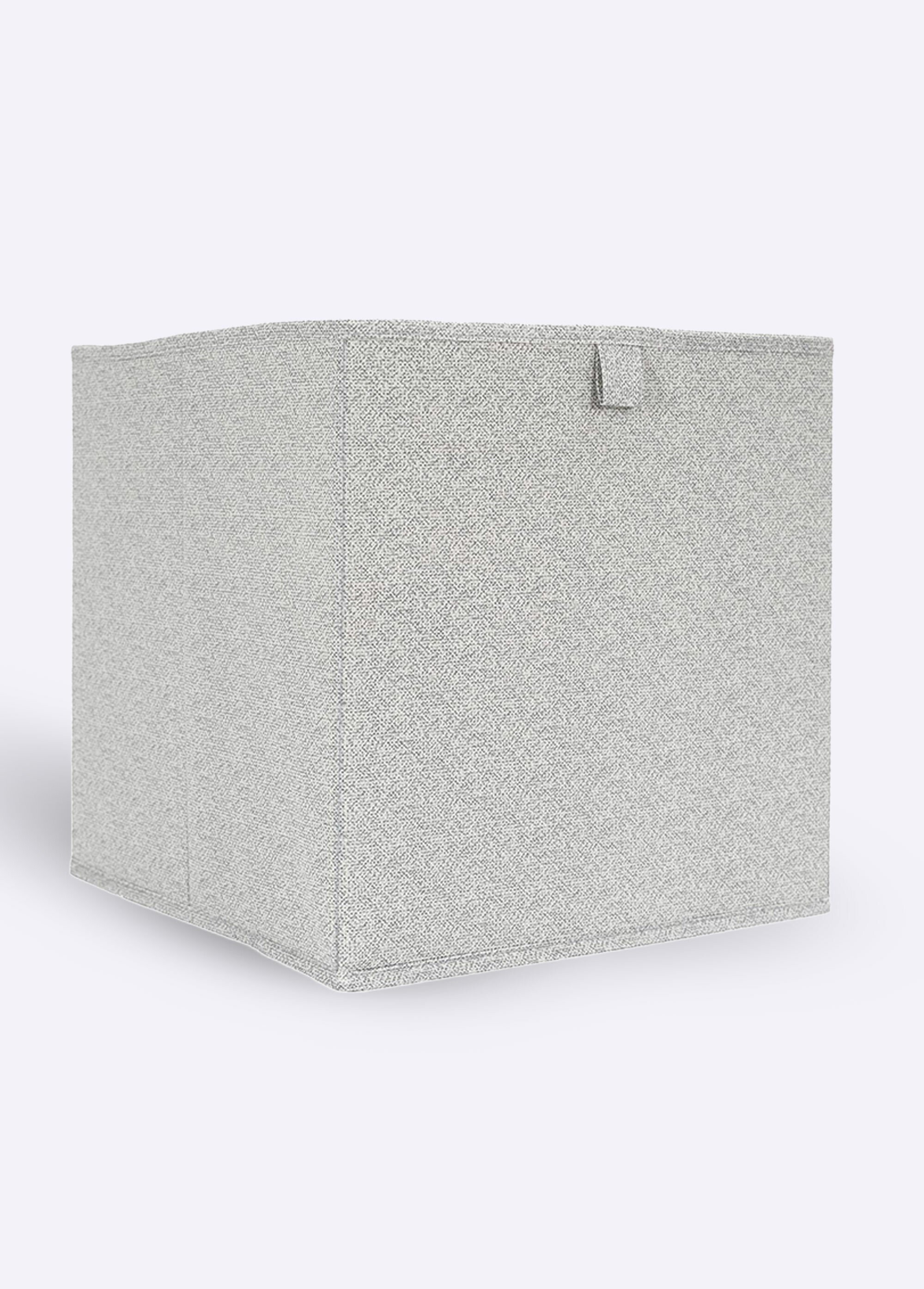 Cube de rangement pliable, tissu chiné