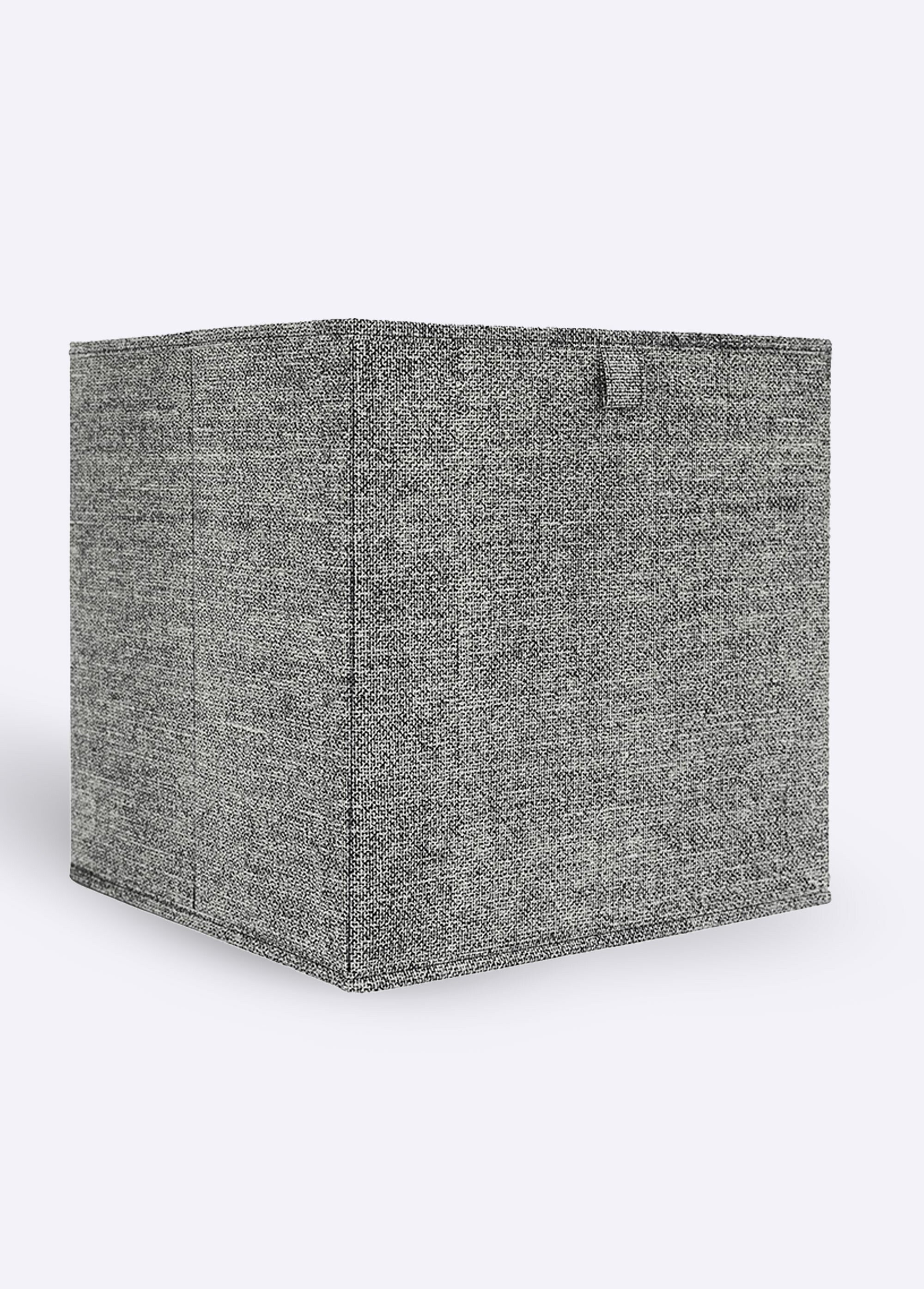 Cube de rangement pliable, tissu chiné