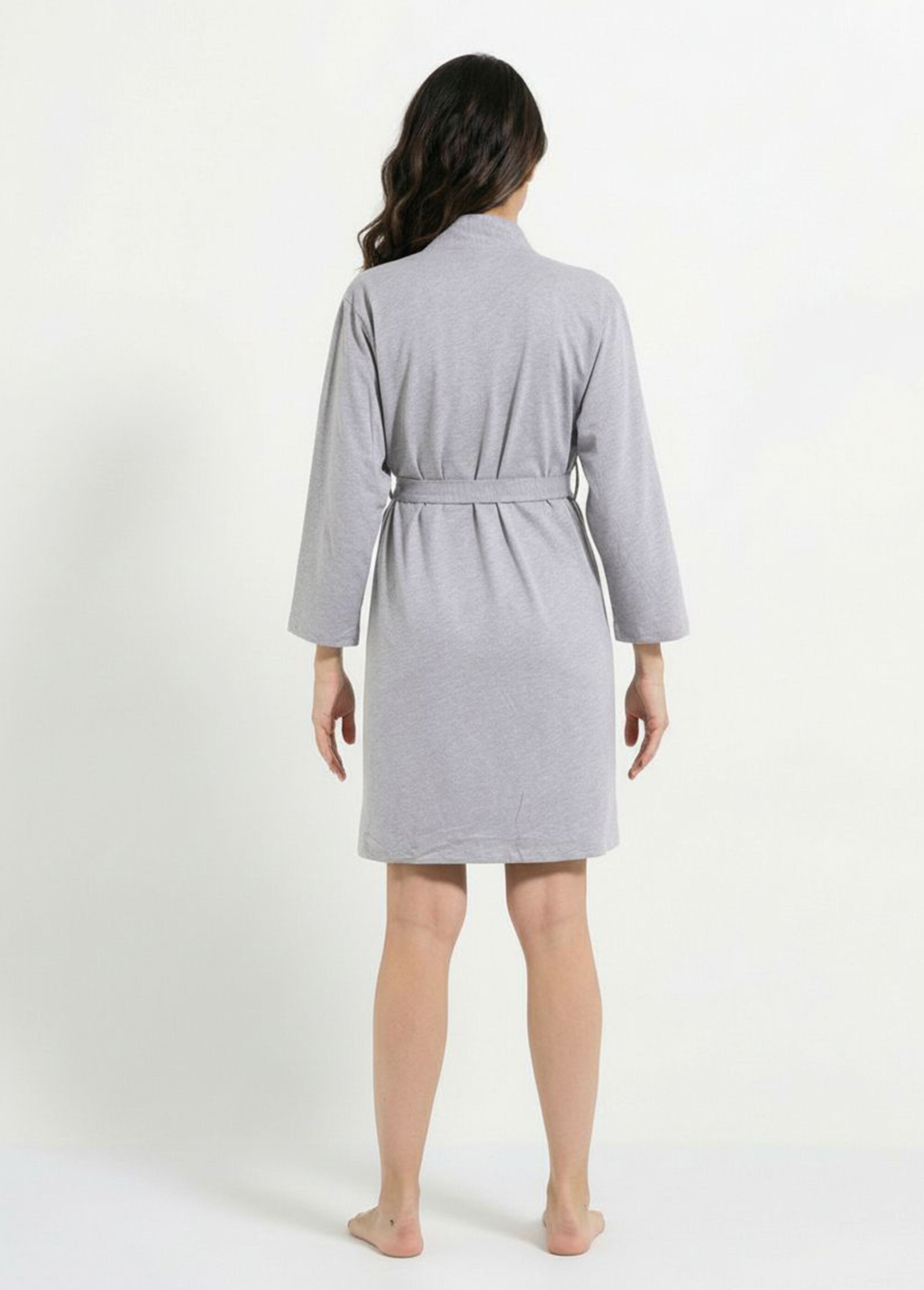 Ensemble Nuisette + peignoir Femme Gris H-NT180 DO1