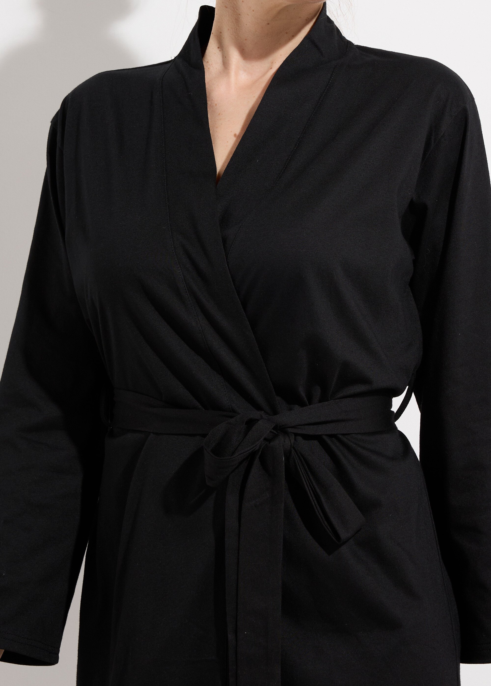 Ensemble Nuisette + peignoir Femme Noir H-NT180 DE3