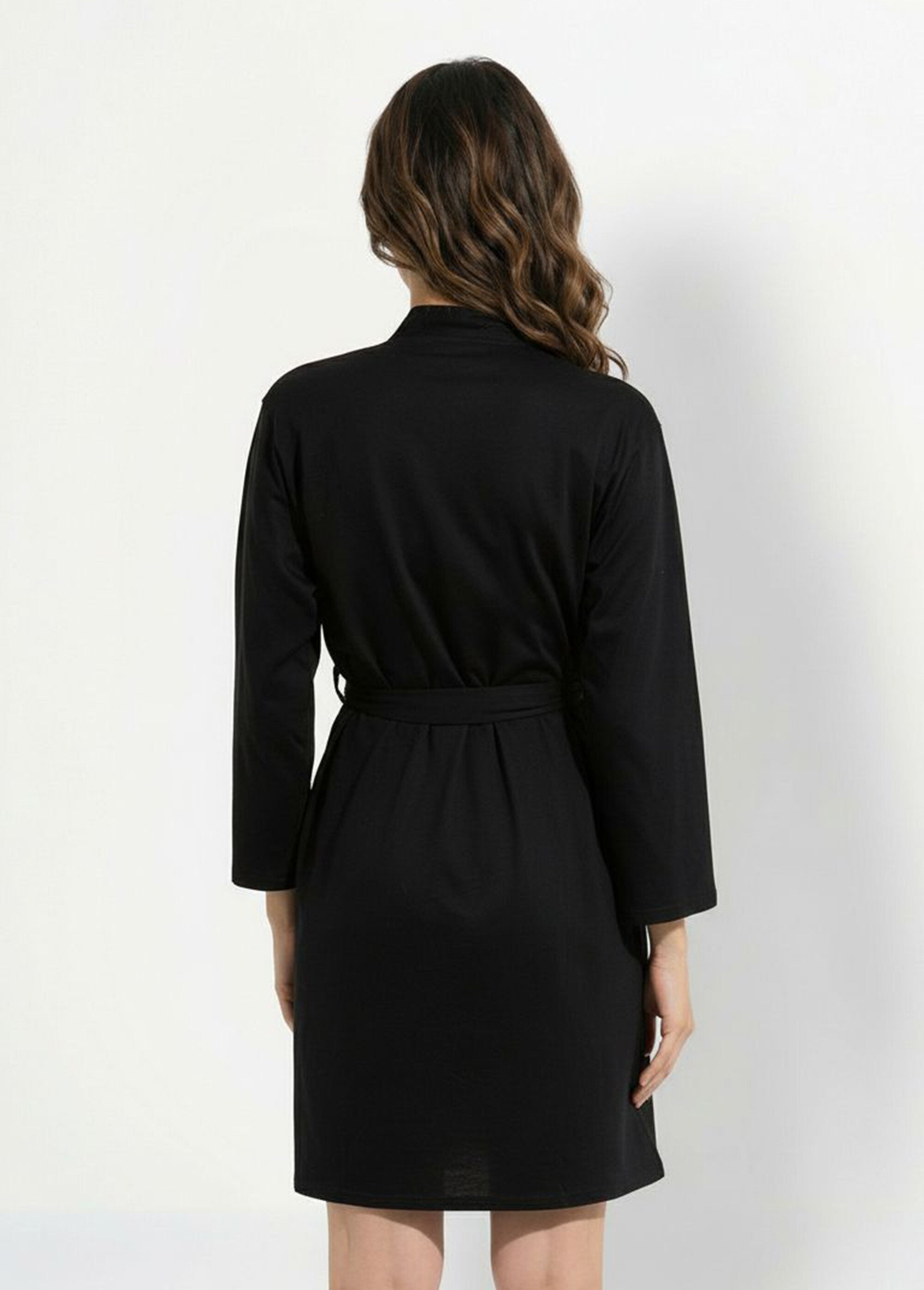 Ensemble Nuisette + peignoir Femme Noir H-NT180 DO1