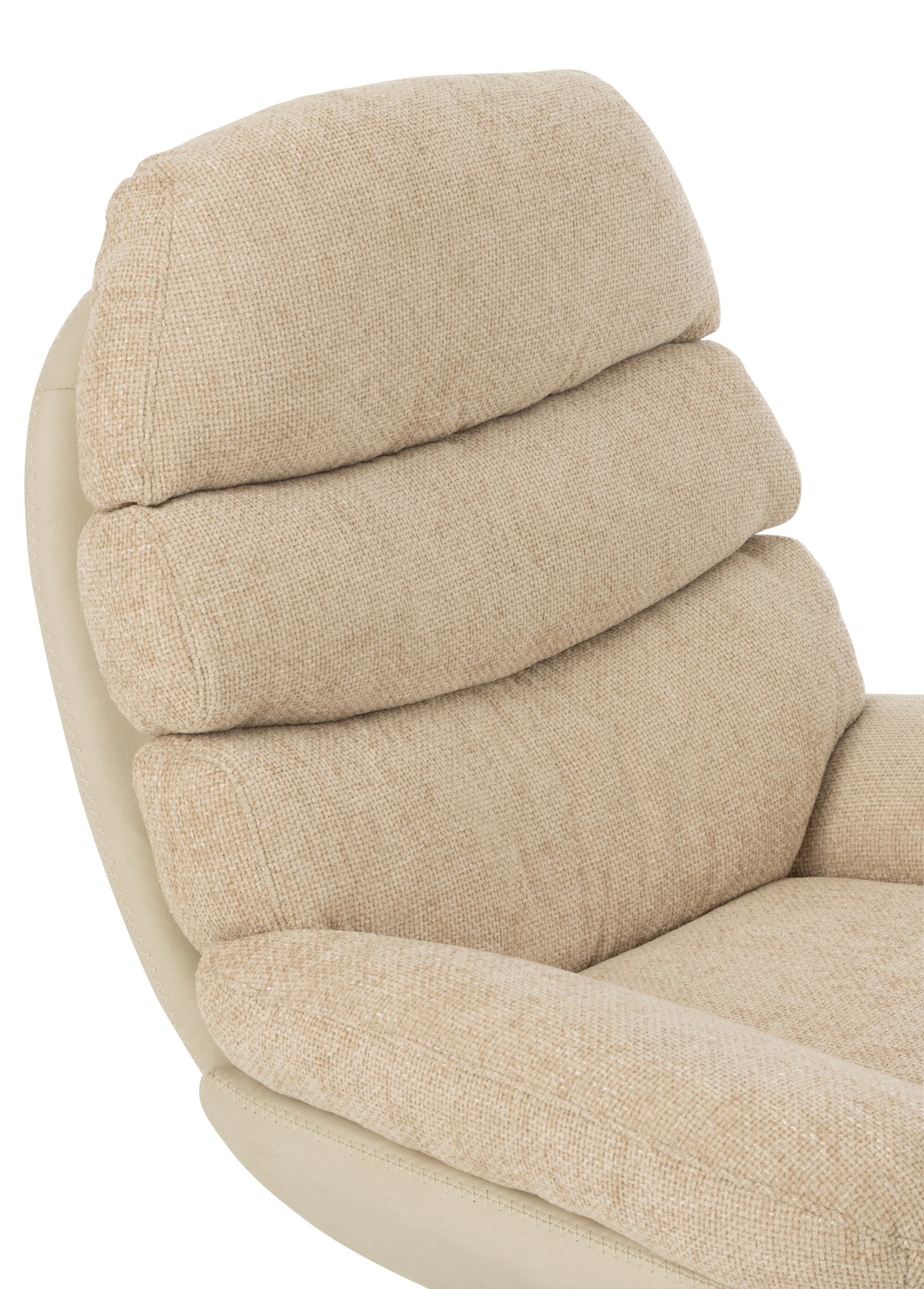 Fauteuil relax tissu + repose pieds 1BC BEIGE JP-50790 DE1