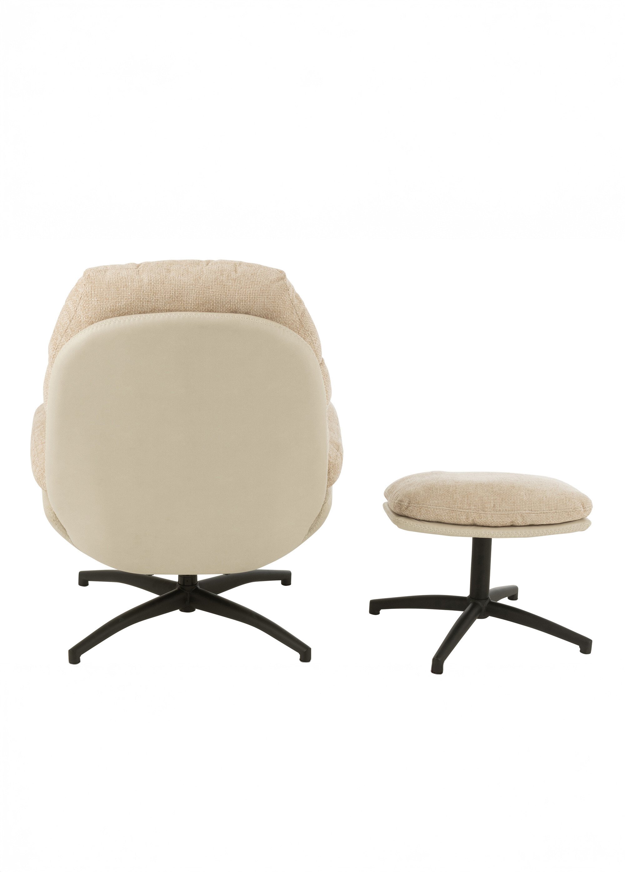 Fauteuil relax tissu + repose pieds 1BC BEIGE JP-50790 DO1