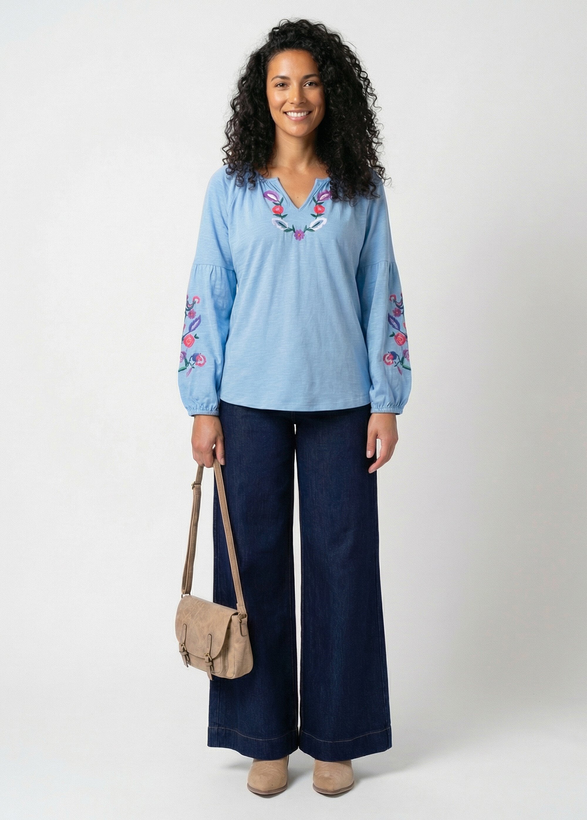 Jean 5 poches jambes larges taille haute Femme BRUT NESPA SF1