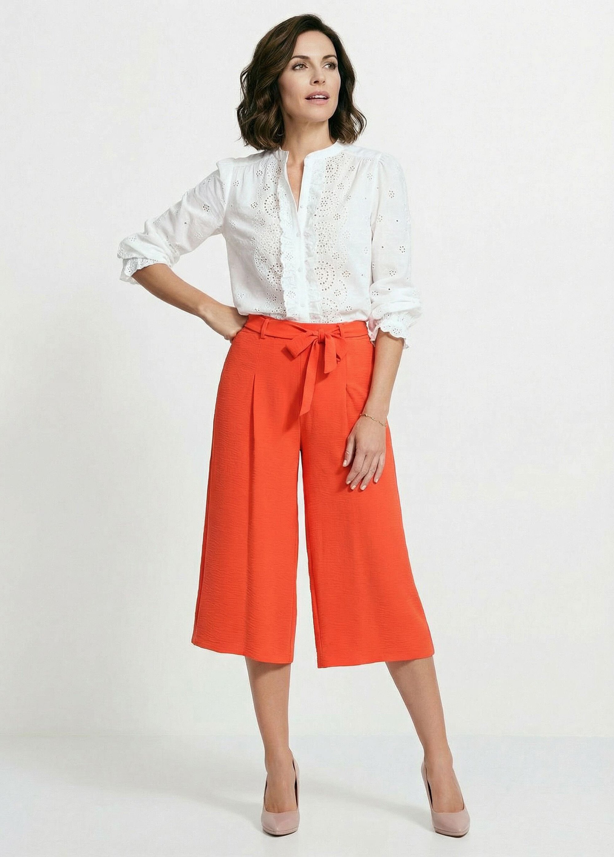 Jupe-culotte longue ceinture élastiquée dos Femme Rose LORALIE MV1