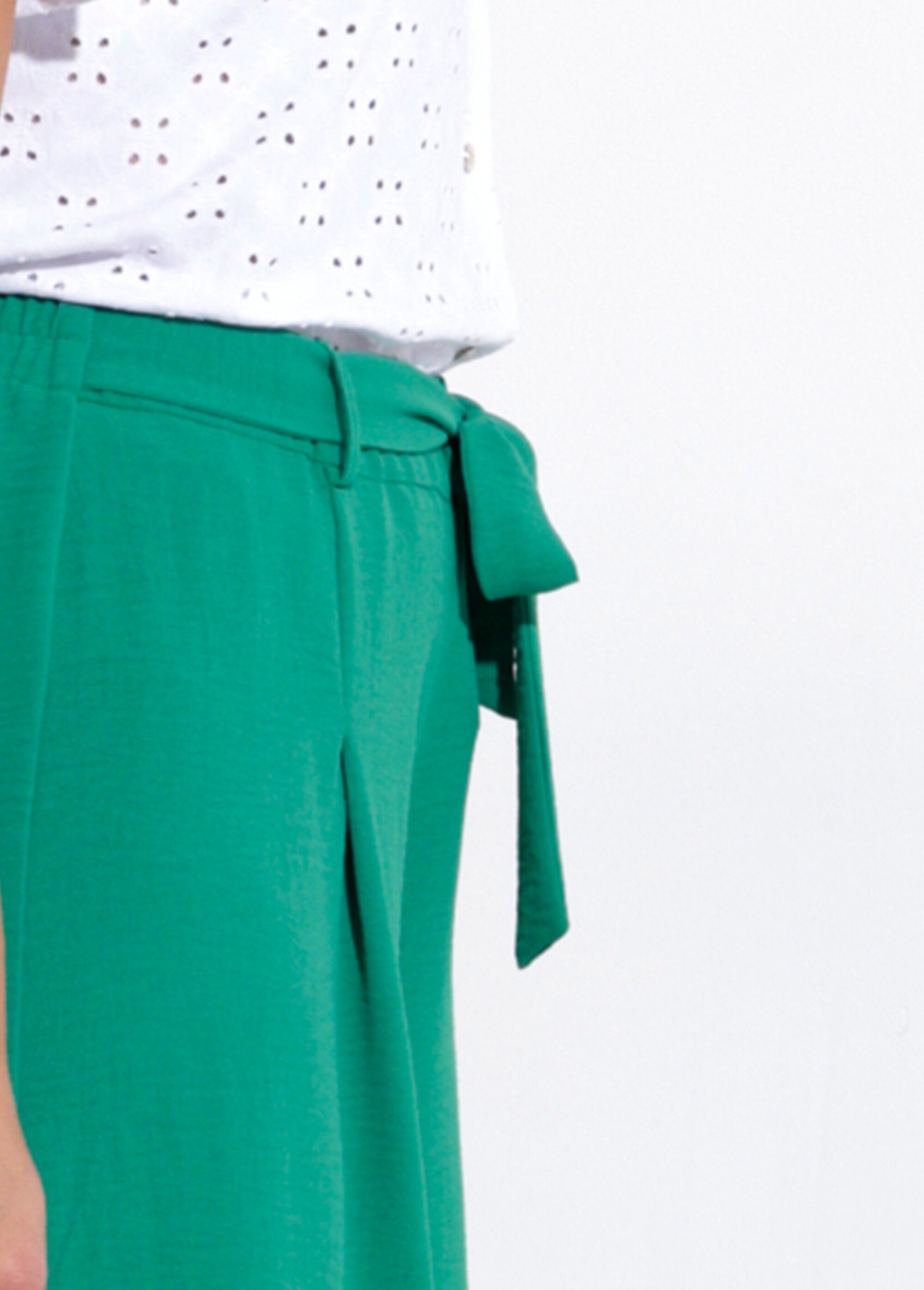 Jupe-culotte longue ceinture élastiquée dos Femme Vert LORALIE DE1