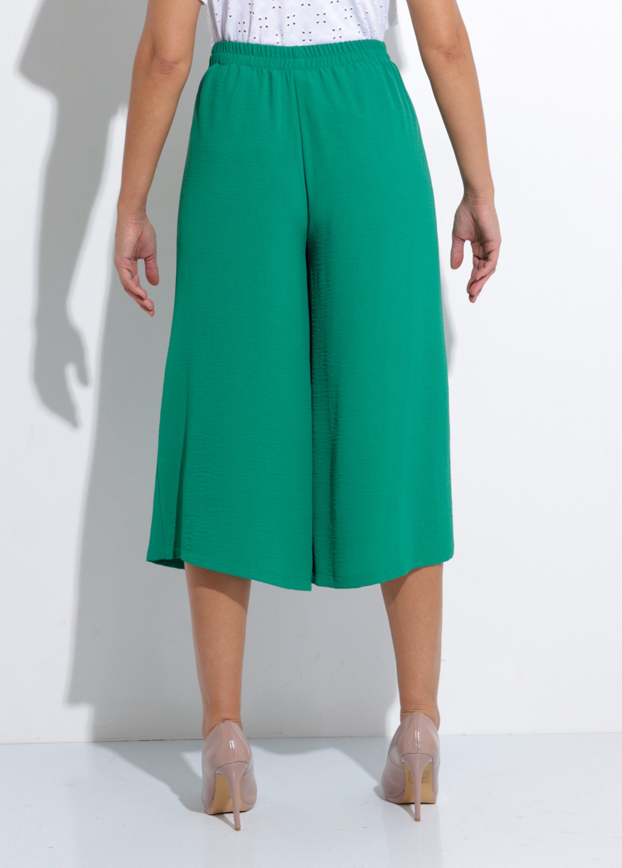Jupe-culotte longue ceinture élastiquée dos Femme Vert LORALIE DO1