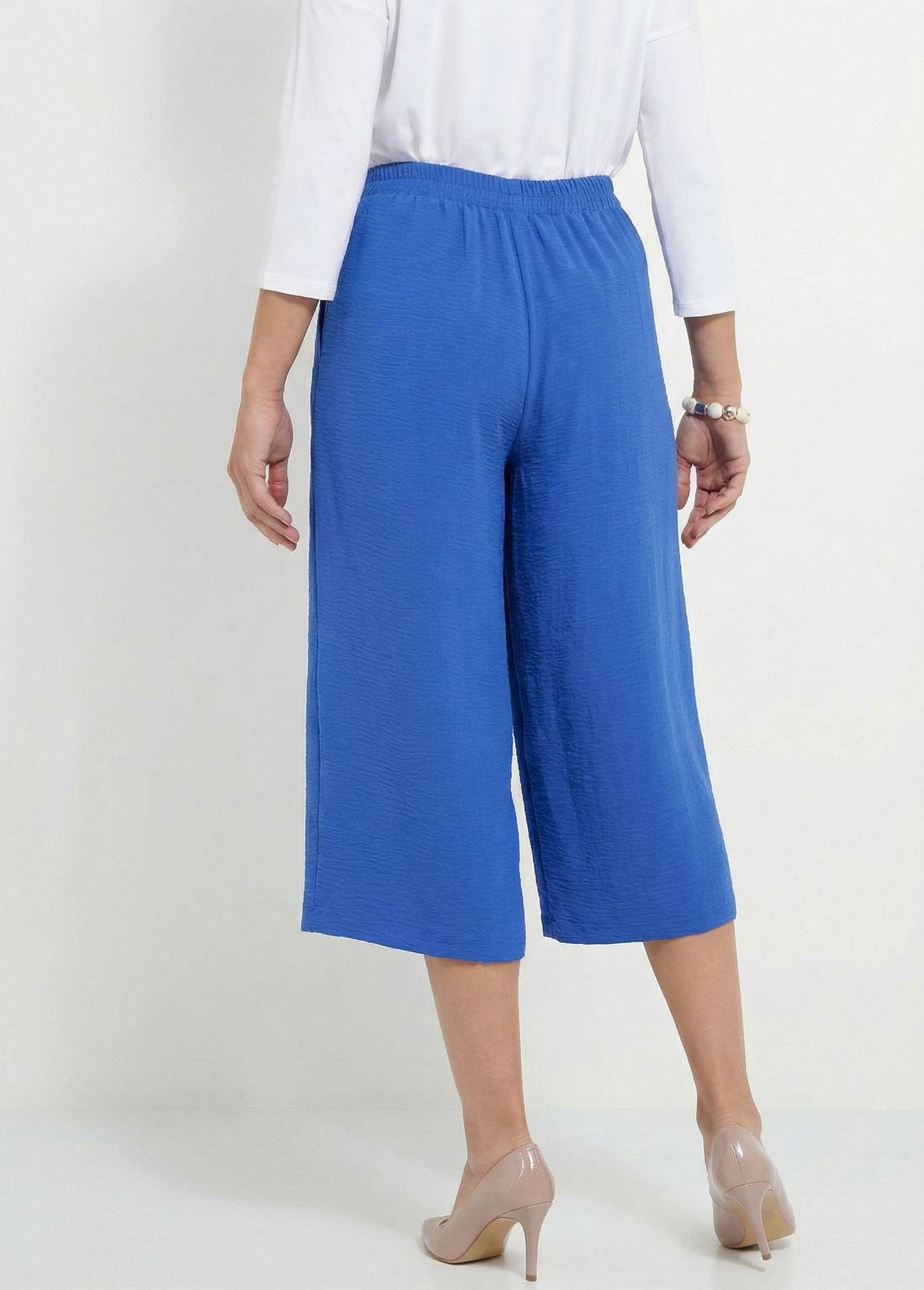 Jupe-culotte longue ceinture élastiquée dos Femme Bleu LORALIE DO1