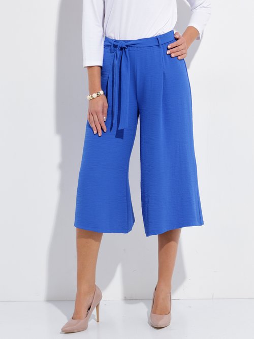 Jupe-culotte longue ceinture élastiquée dos Femme Bleu LORALIE FA1