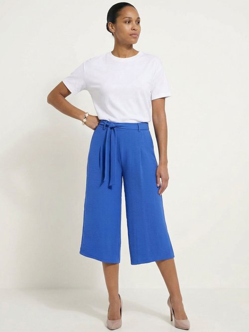 Jupe-culotte longue ceinture élastiquée dos Femme Bleu LORALIE MV1