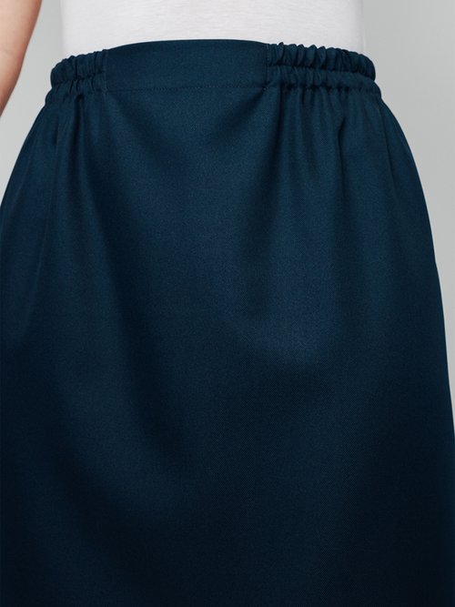 Jupe droite longue gabardine Femme Bleu NINAS DE1