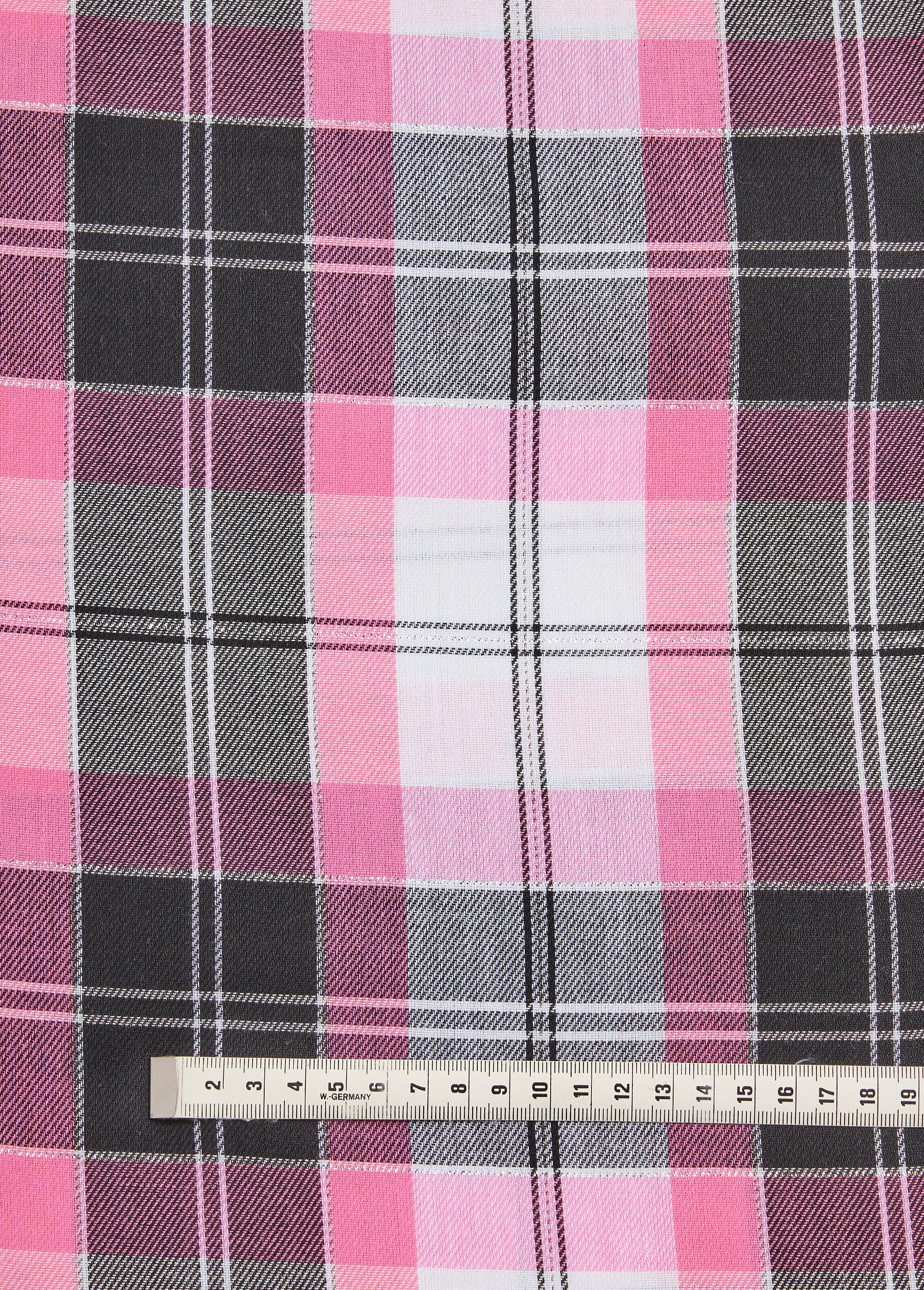 Coupon tissu carreaux avec fil métallisé